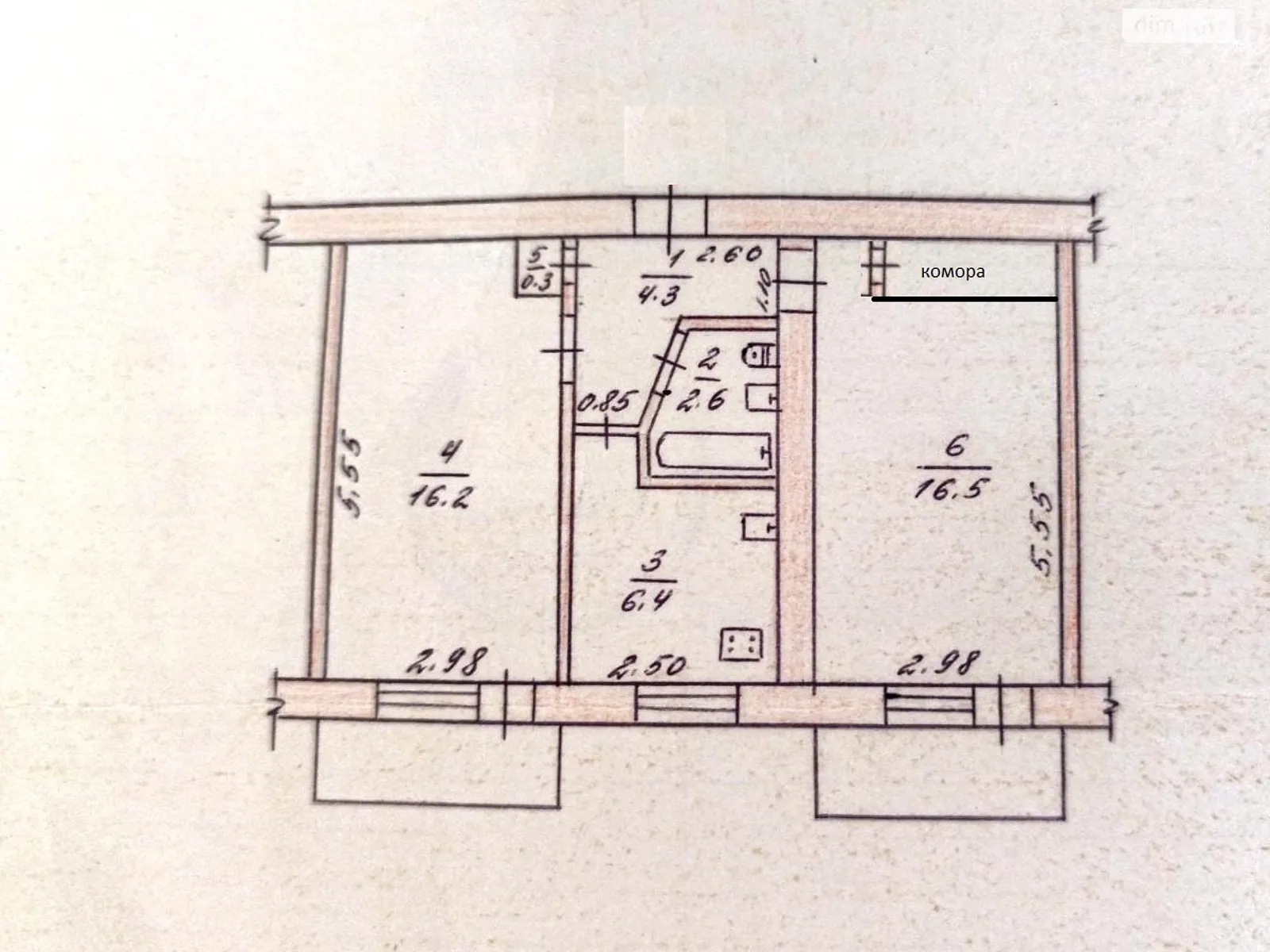 Продается 2-комнатная квартира 46 кв. м в Житомире, цена: 54999 $