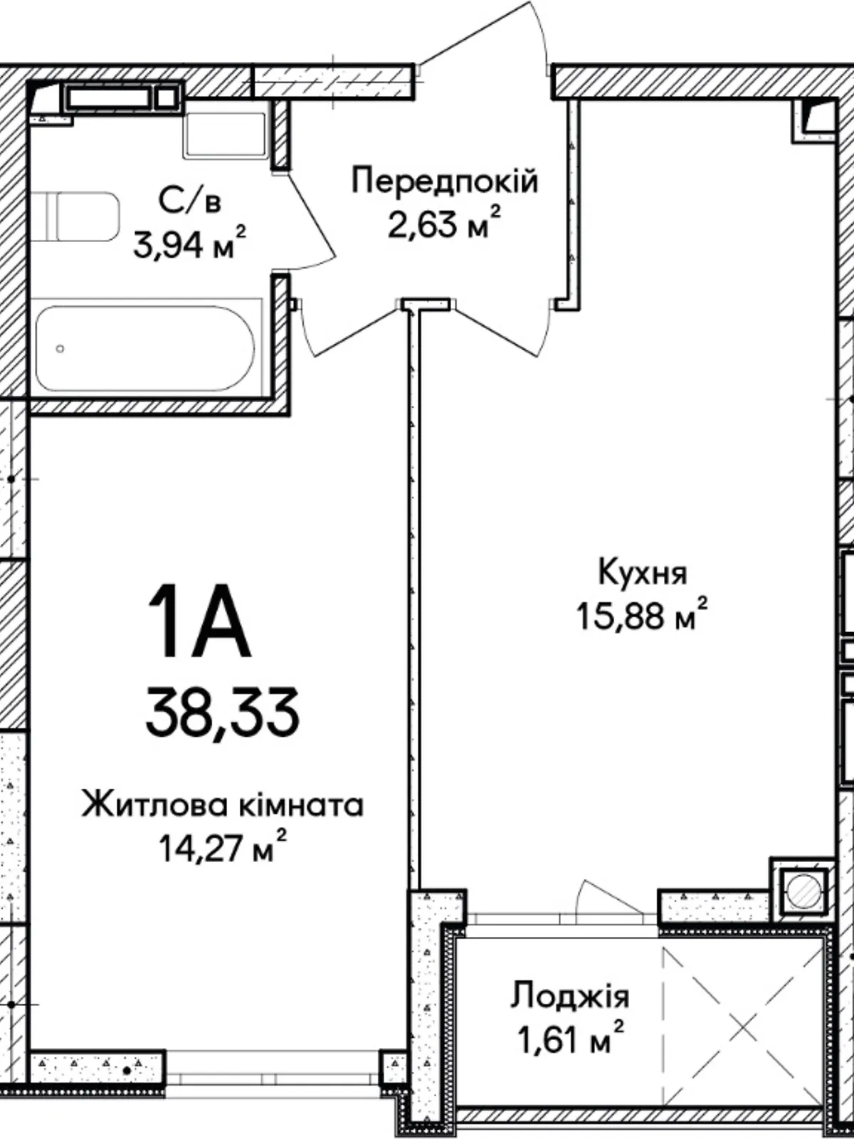 Продається 1-кімнатна квартира 39 кв. м у Ірпені, вул. Достоєвського