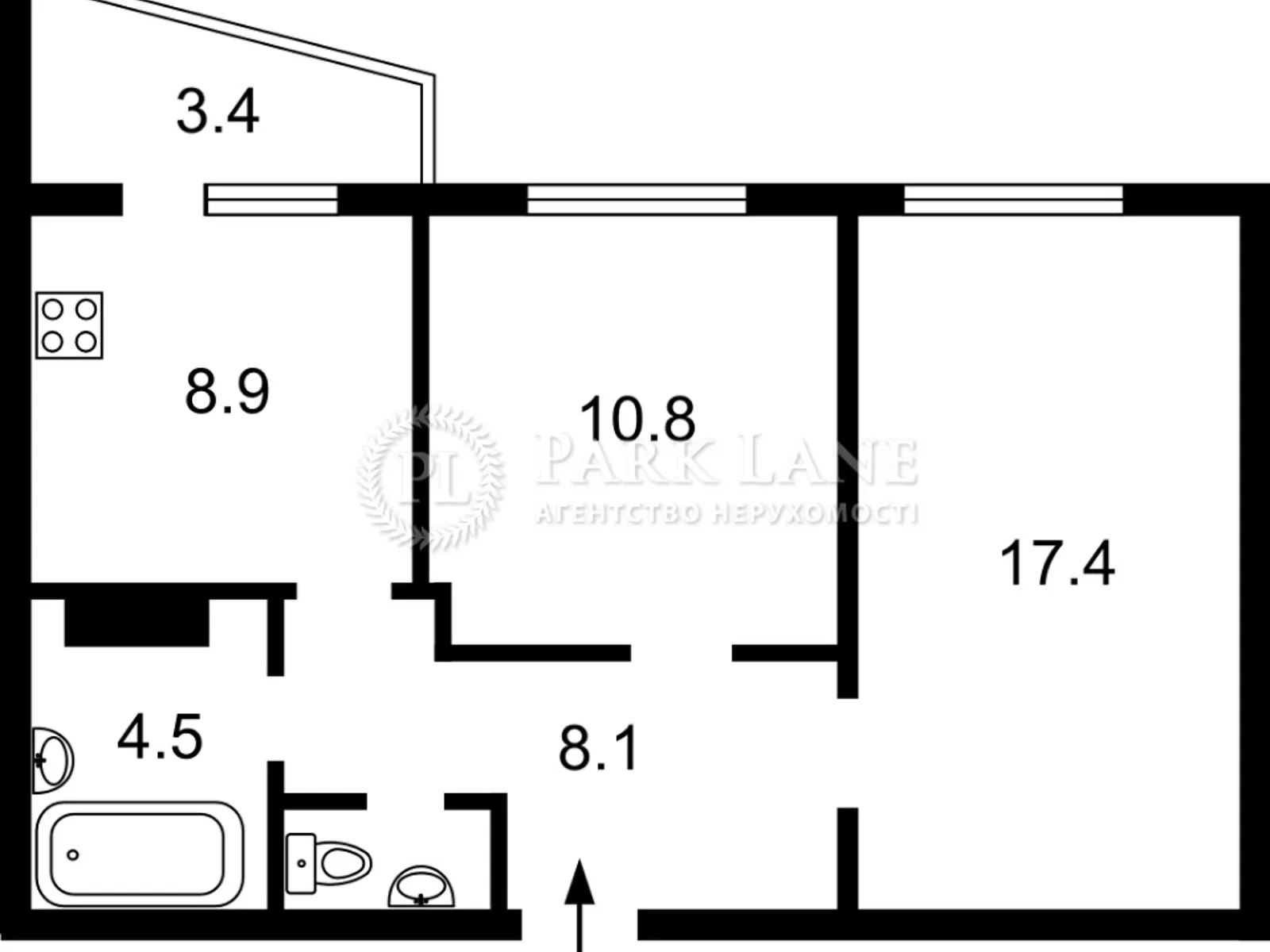 Продается 2-комнатная квартира 54 кв. м в Киеве, ул. Бориса Гмыри, 20