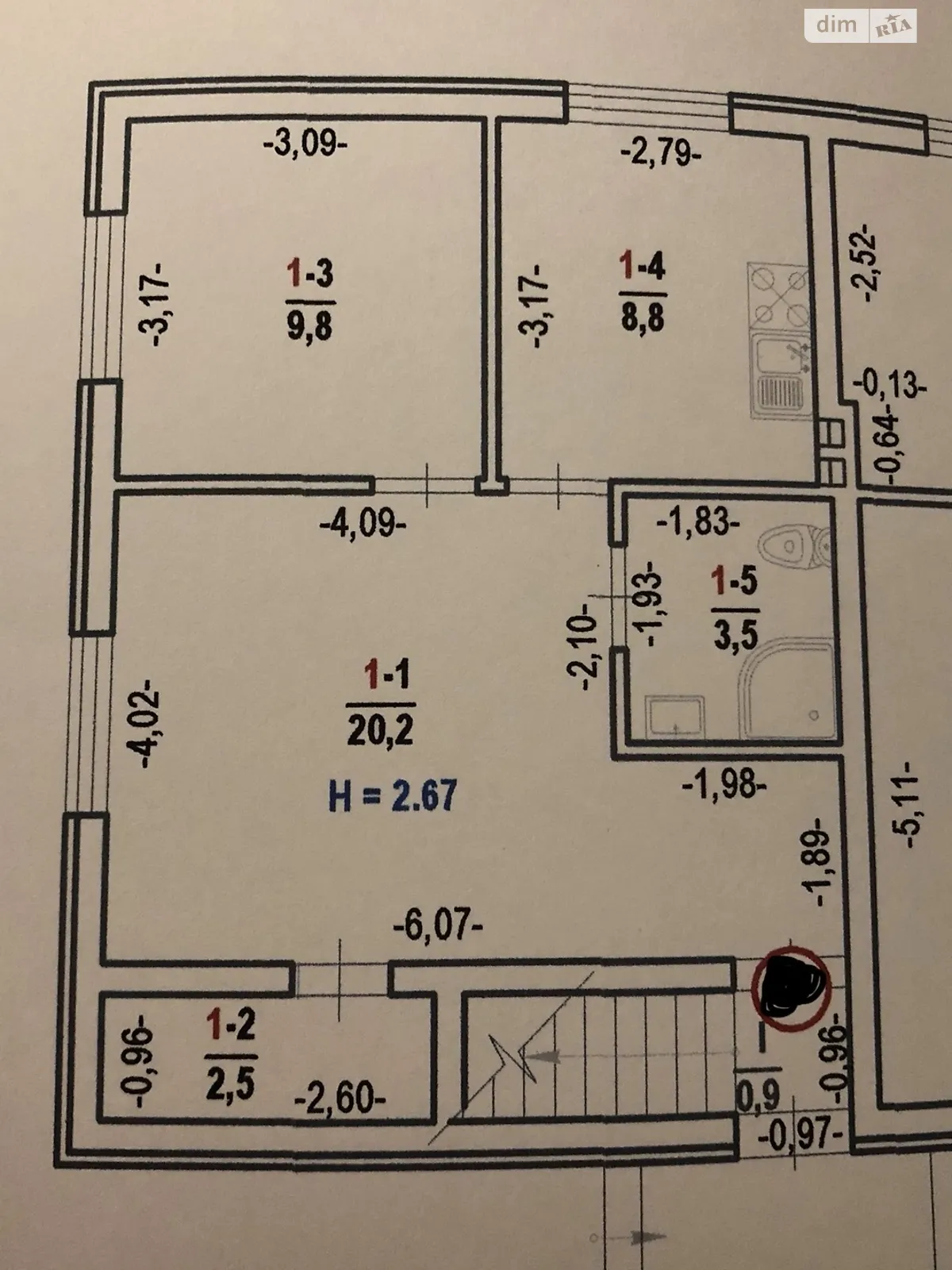 Продается 1-комнатная квартира 45 кв. м в Подгайцах, ул. Лобачевского