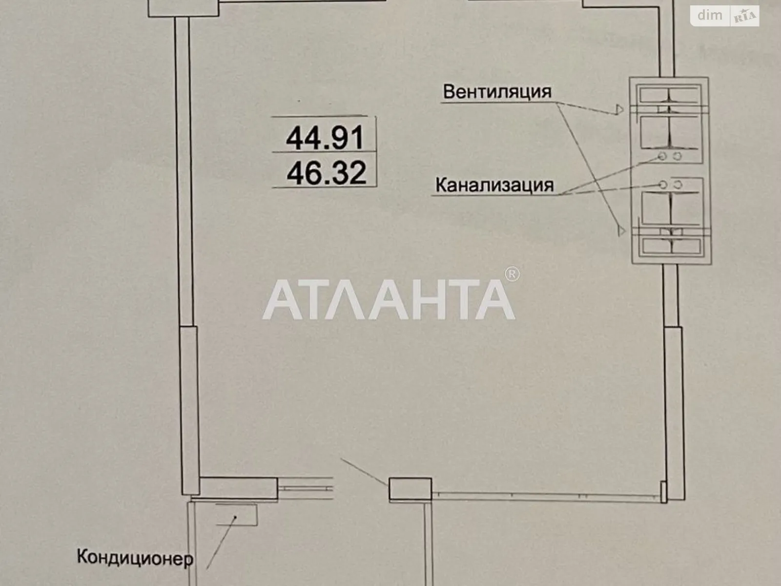 Продається 1-кімнатна квартира 46.3 кв. м у Одесі, пров. Тополиний