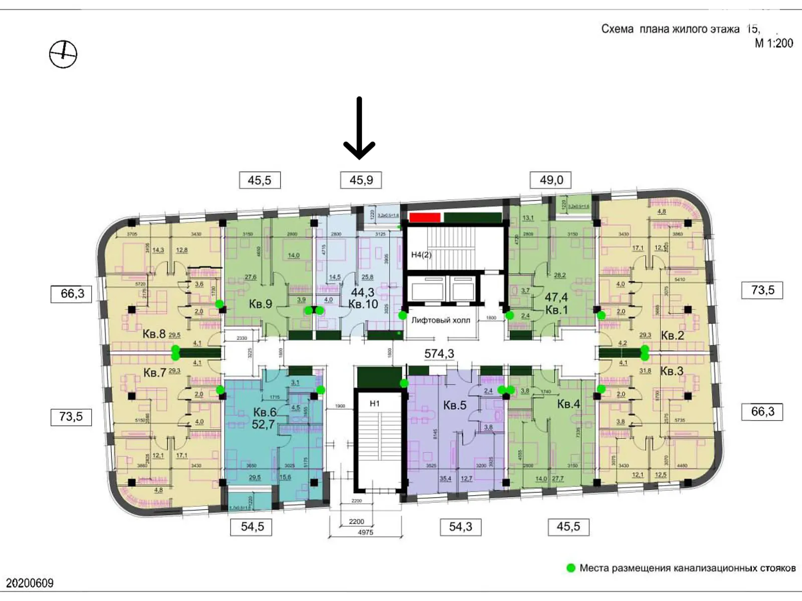 Продается 1-комнатная квартира 47.2 кв. м в Днепре, цена: 64664 $