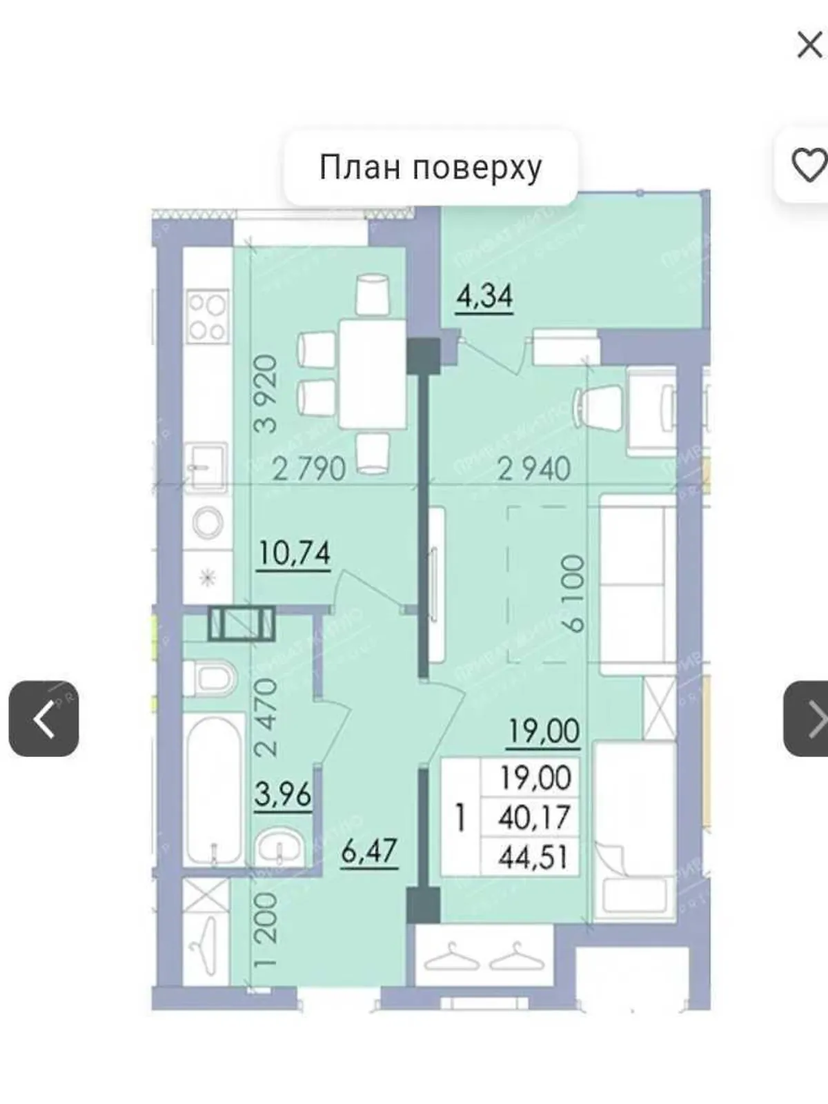 Продается 1-комнатная квартира 45 кв. м в Полтаве, ул. Башкирцевой Марии