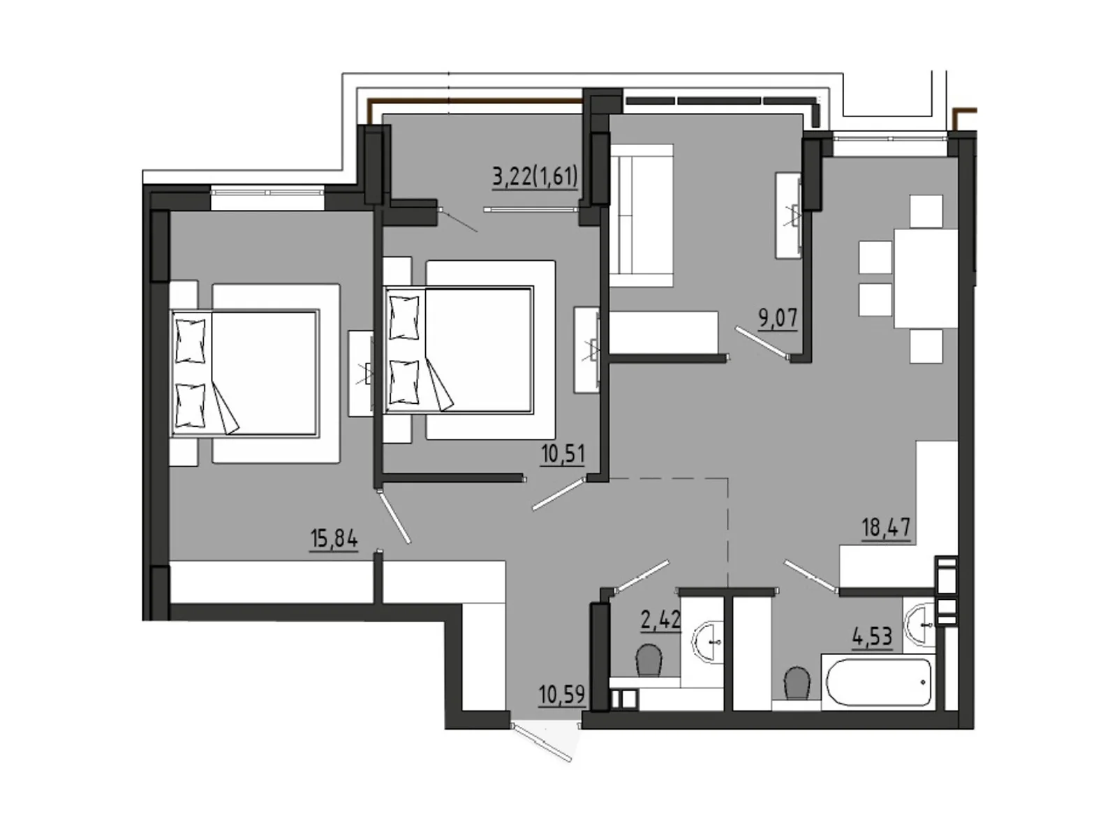 Продається 3-кімнатна квартира 73.07 кв. м у, цена: 51149 $ - фото 1