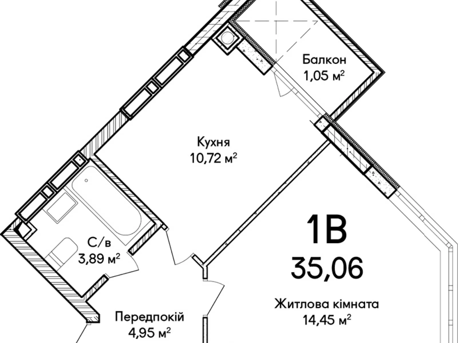 Продається 1-кімнатна квартира 35 кв. м у Ірпені, Достоєвського вул., 2