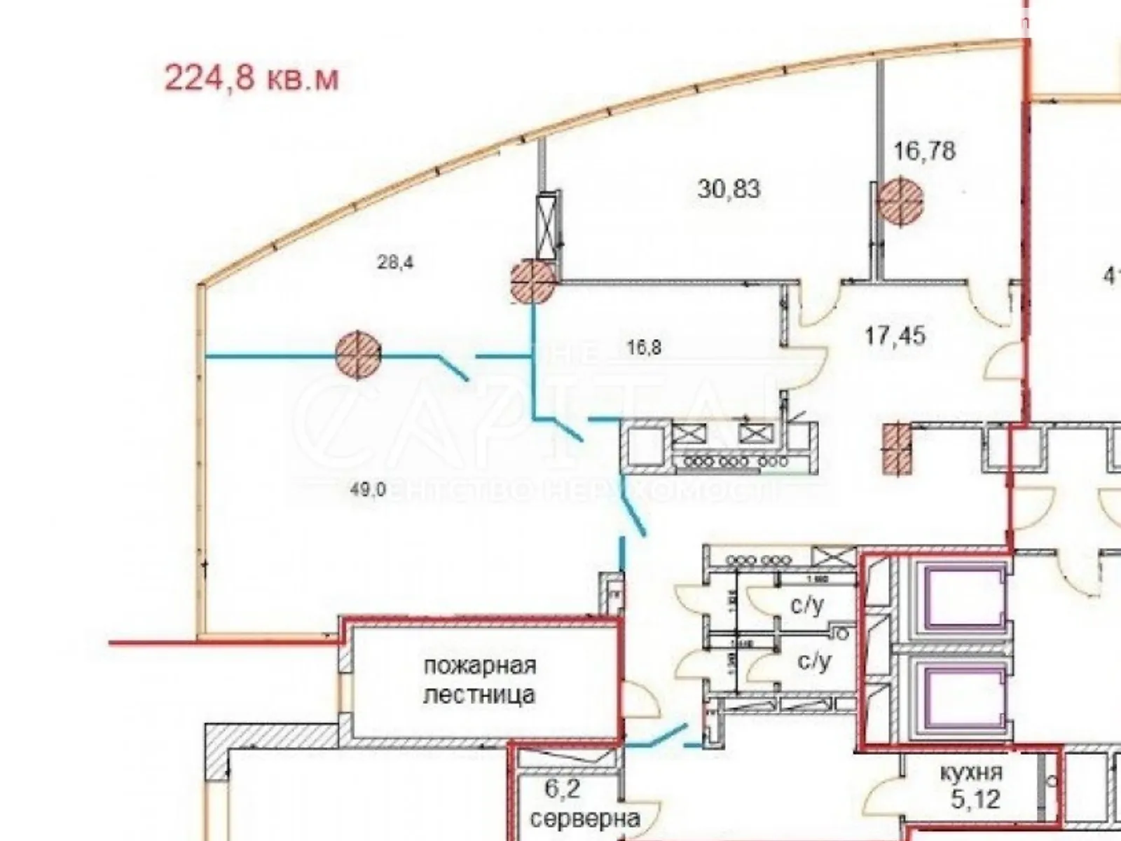 Сдается в аренду 5-комнатная квартира 225 кв. м в Киеве, спуск Кловский, 7