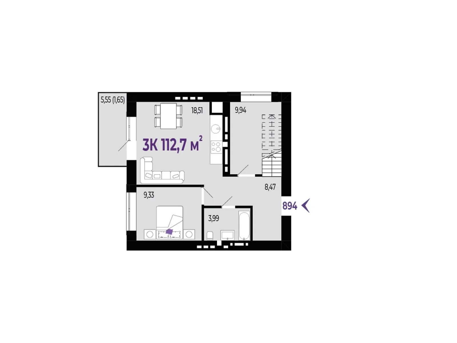 Продается 3-комнатная квартира 112.7 кв. м в Ивано-Франковске, ул. Гетьмана Ивана Мазепы, 168 - фото 1