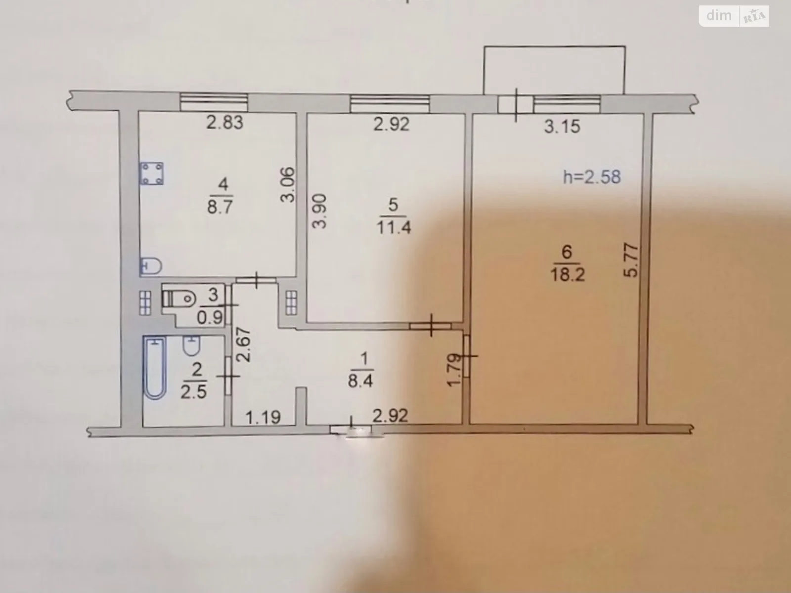 Продається 2-кімнатна квартира 51 кв. м у Чорноморську - фото 2