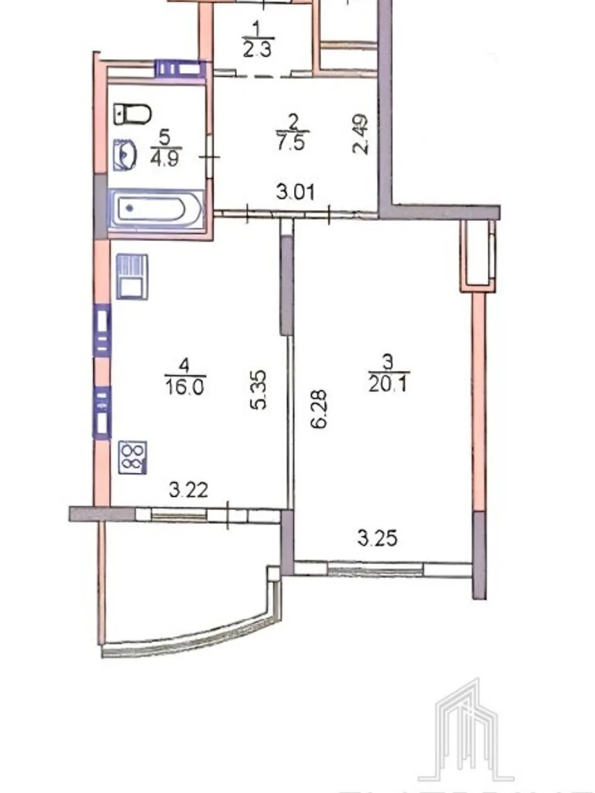 Продается 1-комнатная квартира 57 кв. м в Киеве, ул. Драгоманова, 40Ж