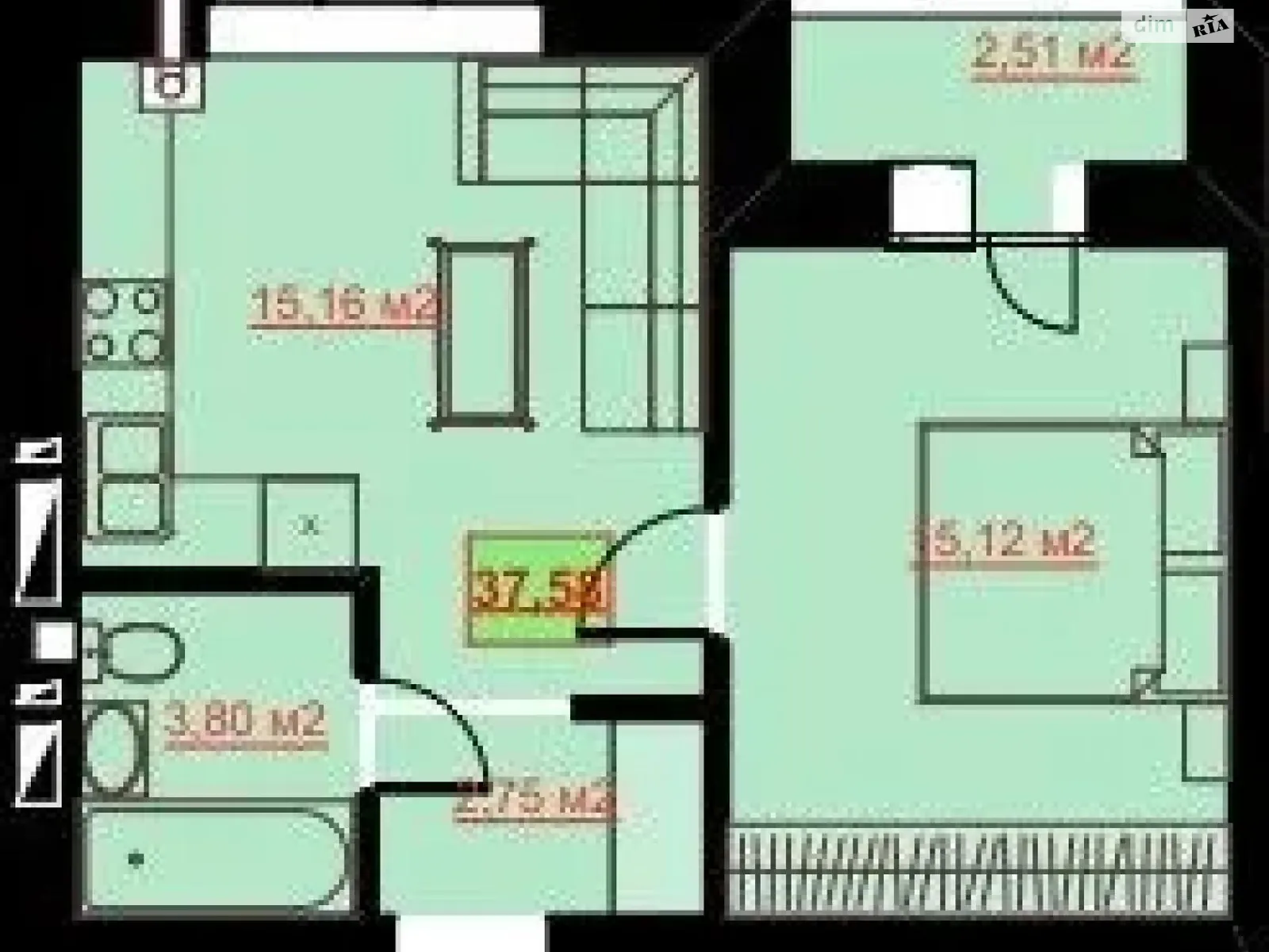 Продается 1-комнатная квартира 37 кв. м в Ивано-Франковске, ул. Дорошенко П. Гетьмана, 28