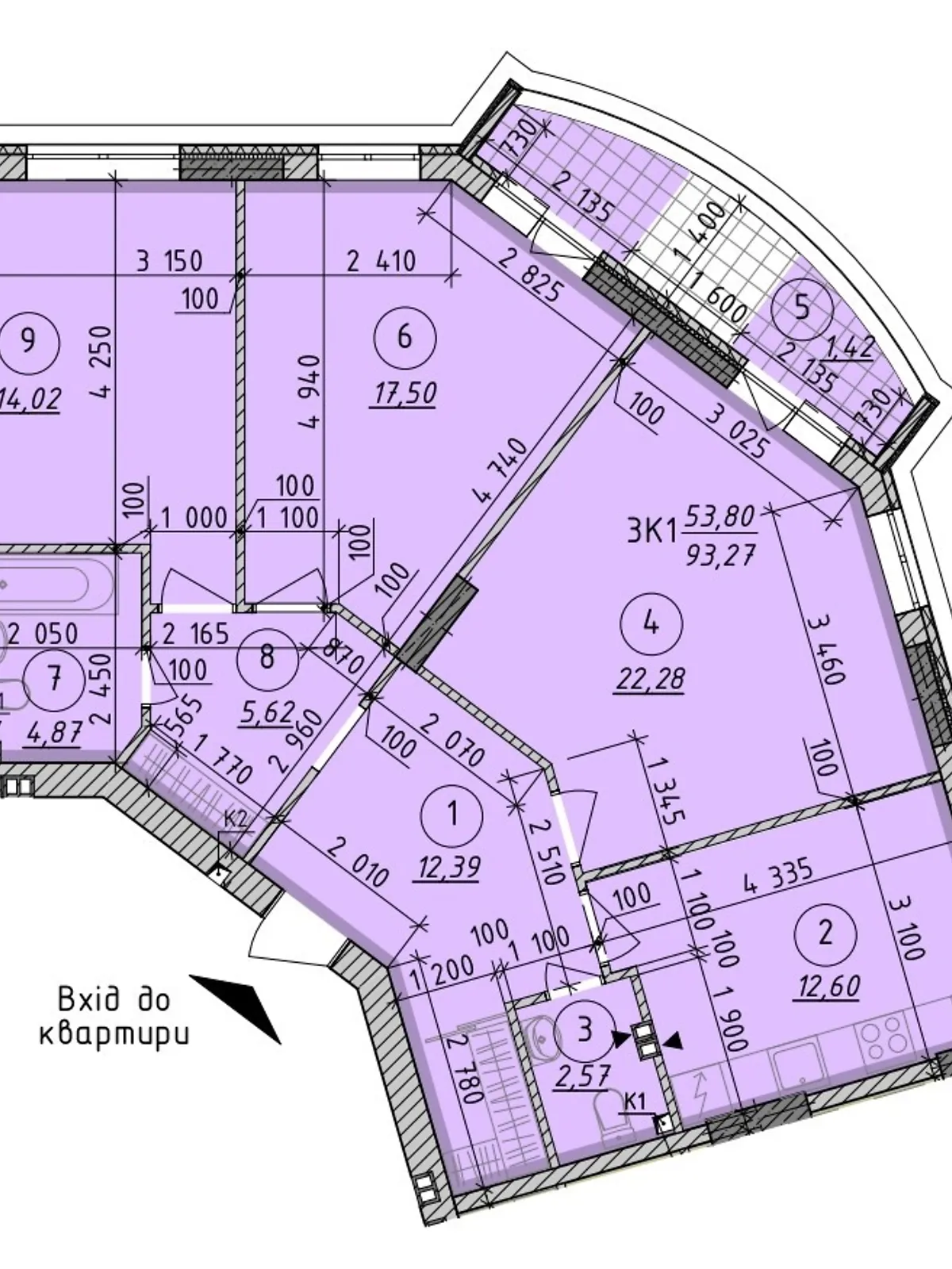 Продается 3-комнатная квартира 93.27 кв. м в Вышгороде - фото 3