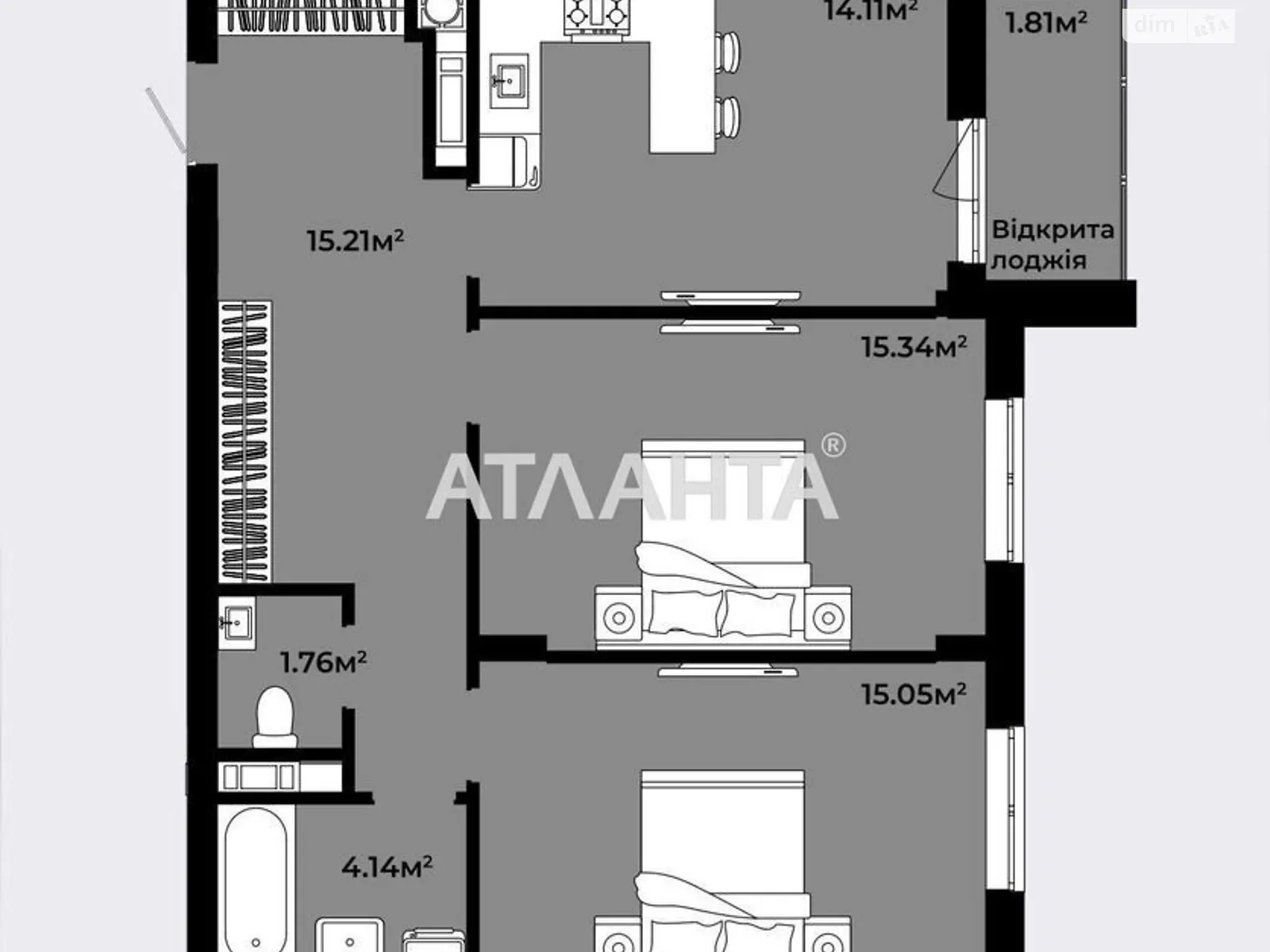 Продается 2-комнатная квартира 67.4 кв. м в Сокольниках, ул. Героев Крут