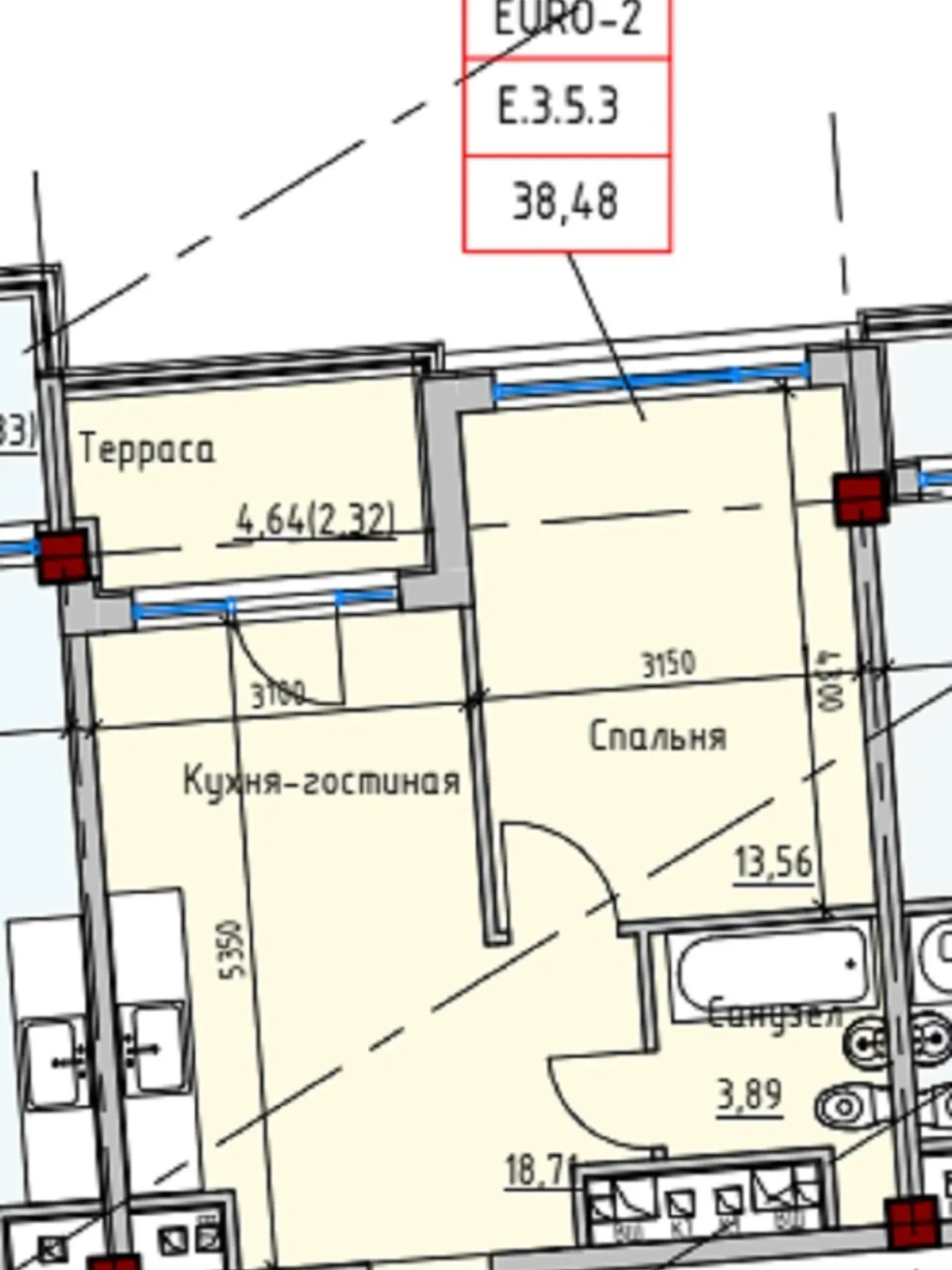 Продается 1-комнатная квартира 38 кв. м в Одессе - фото 3