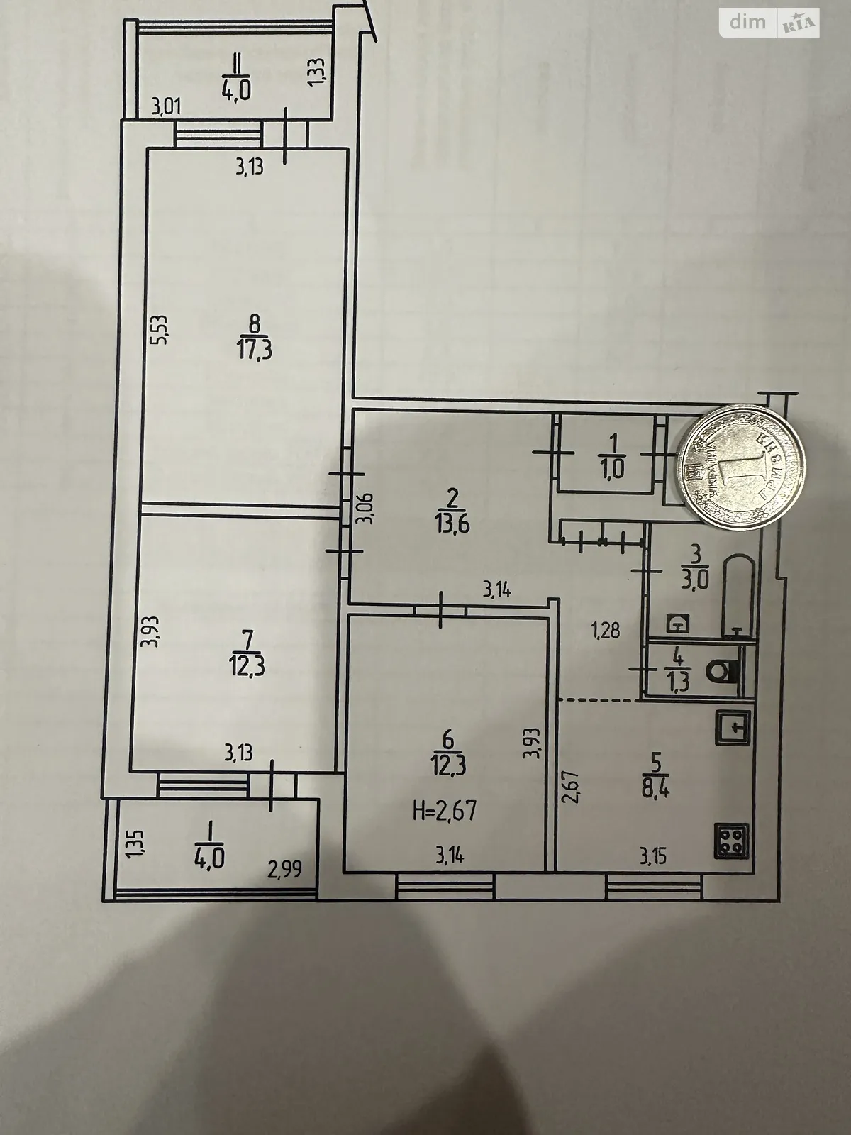 Продається 3-кімнатна квартира 77 кв. м у Києві, вул. Академіка Заболотного, 54