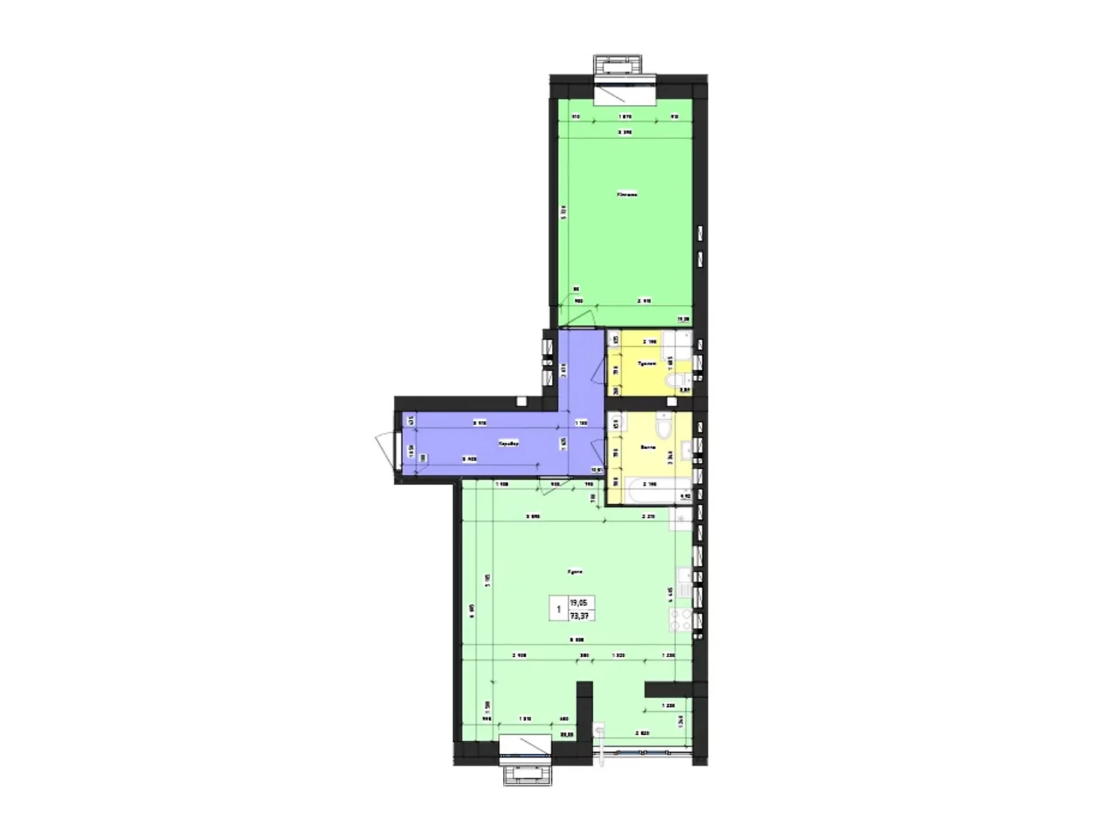 Продается 1-комнатная квартира 73.37 кв. м в Черноморске, ул. Парковая, 30