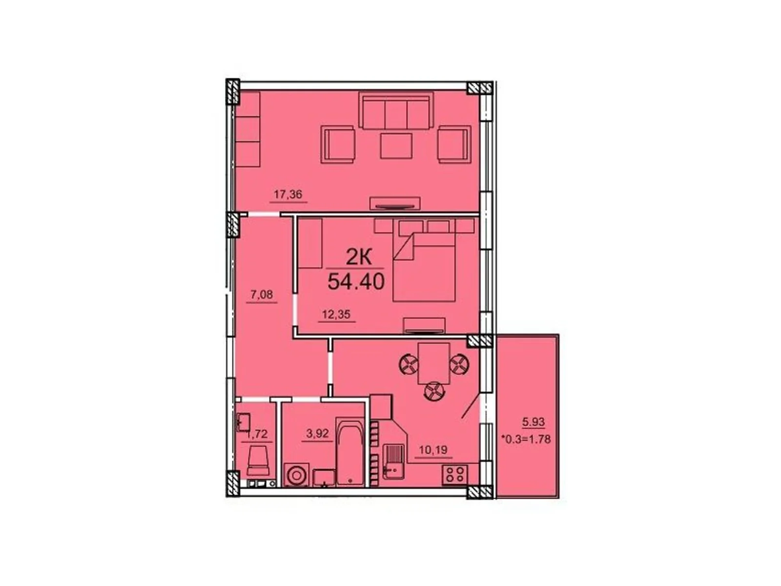 Продається 2-кімнатна квартира 54.4 кв. м у Одесі, пров. Товарний, 1