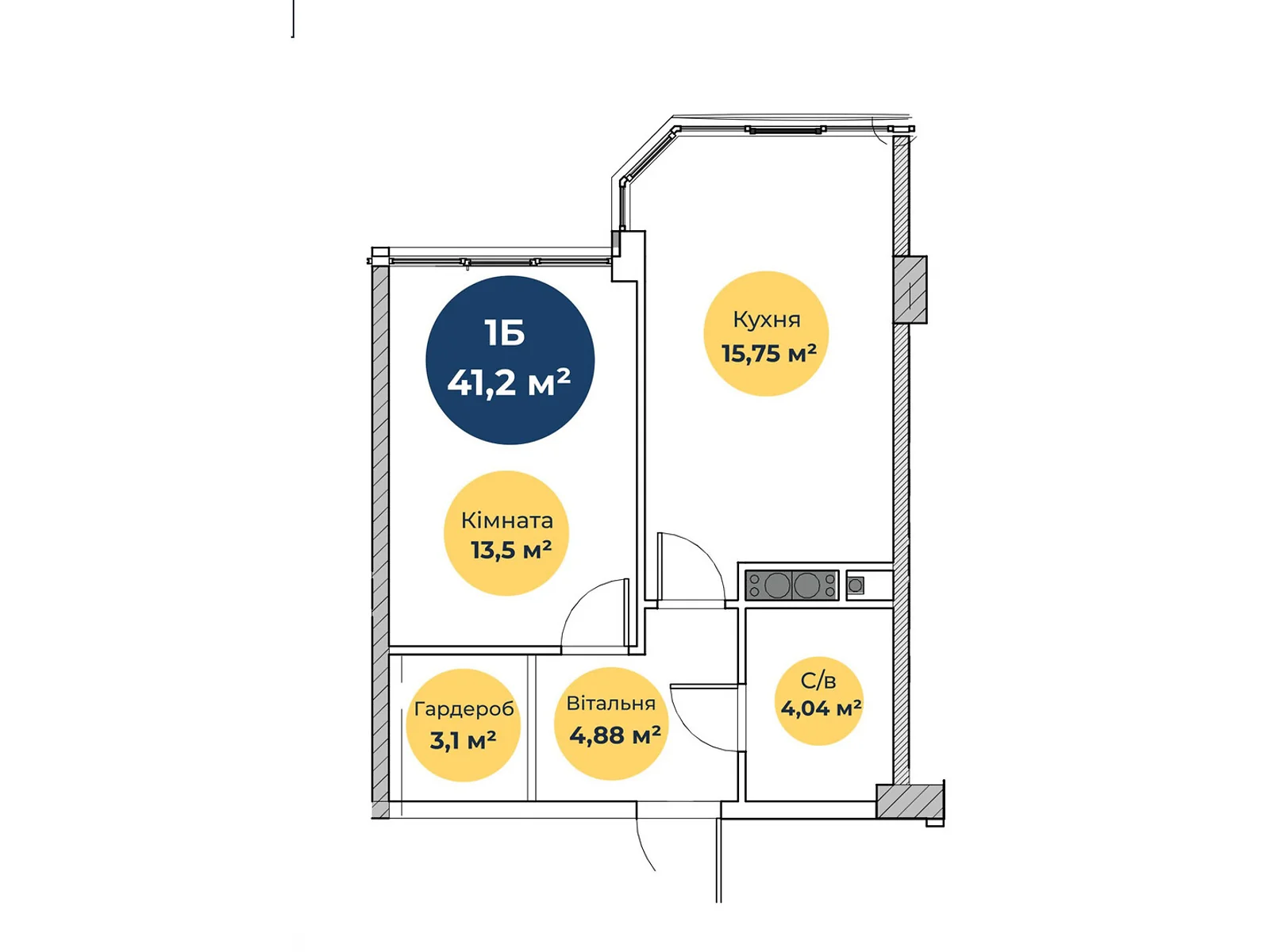 Продается 1-комнатная квартира 41.7 кв. м в Одессе, ул. Паустовского, 42