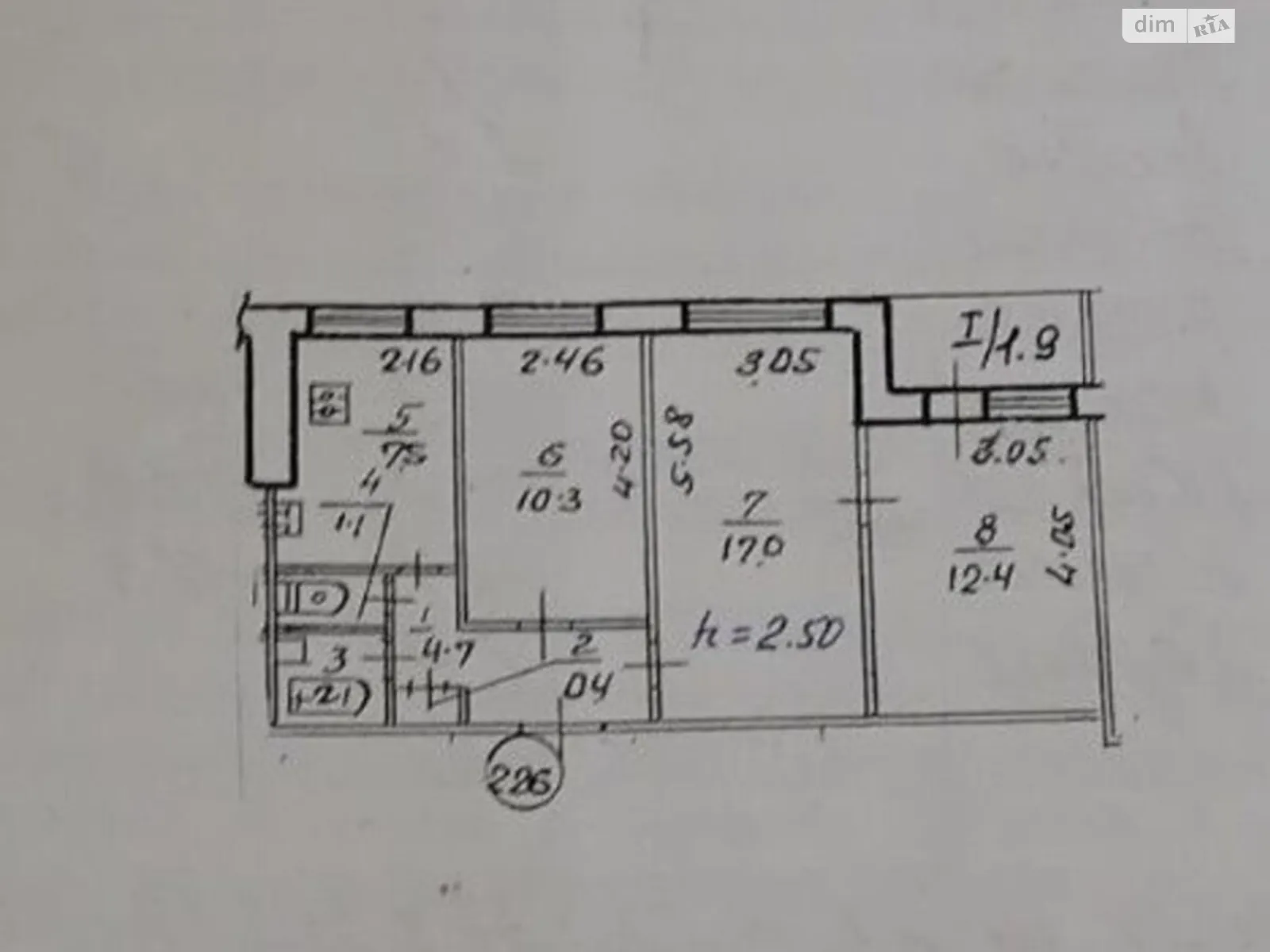 Продается 1-комнатная квартира 57 кв. м в Днепре, цена: 39500 $