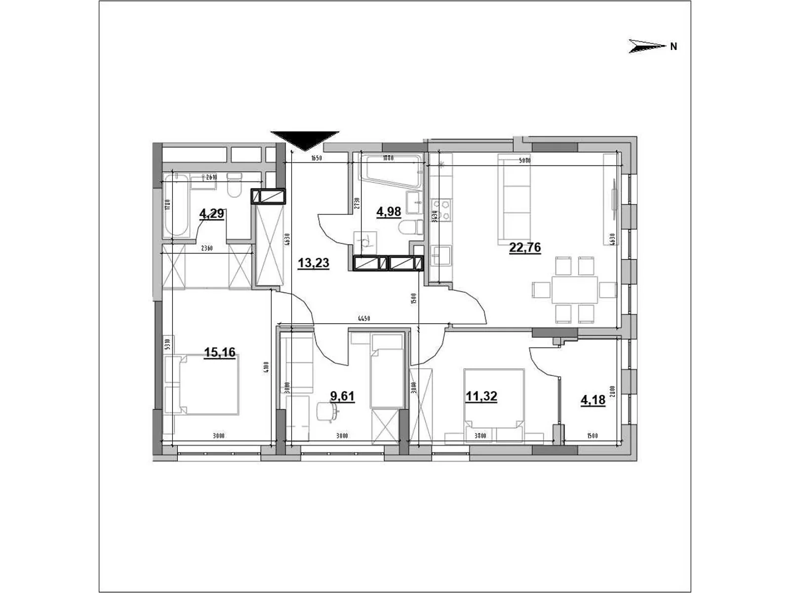 Продається 3-кімнатна квартира 85.53 кв. м у Києві, вул. Генерала Шаповала(Механізаторів), 1-3