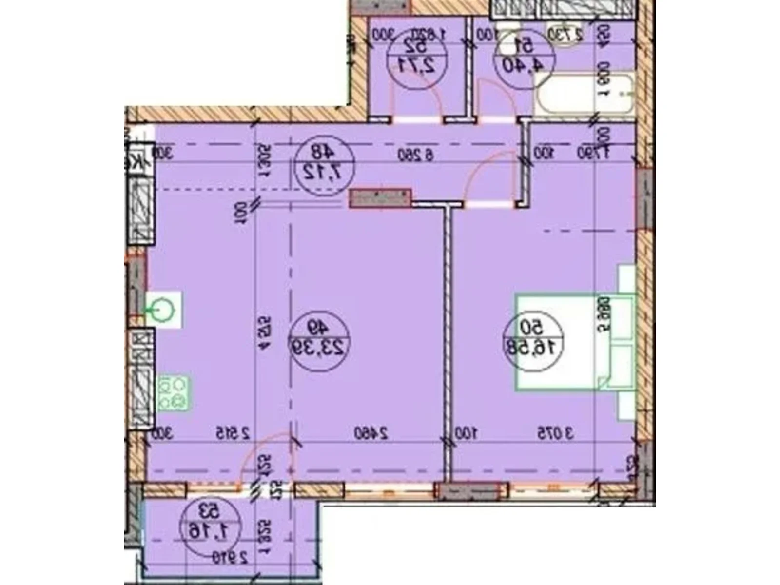 Продается 1-комнатная квартира 62 кв. м в Ужгороде, ул. Собранецкая, 160