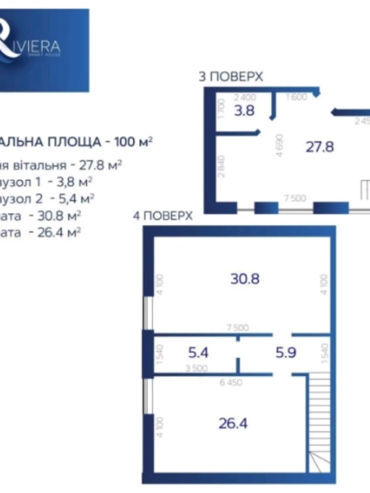 Продається 3-кімнатна квартира 100 кв. м у Гостомелі, пров. Ювілейний