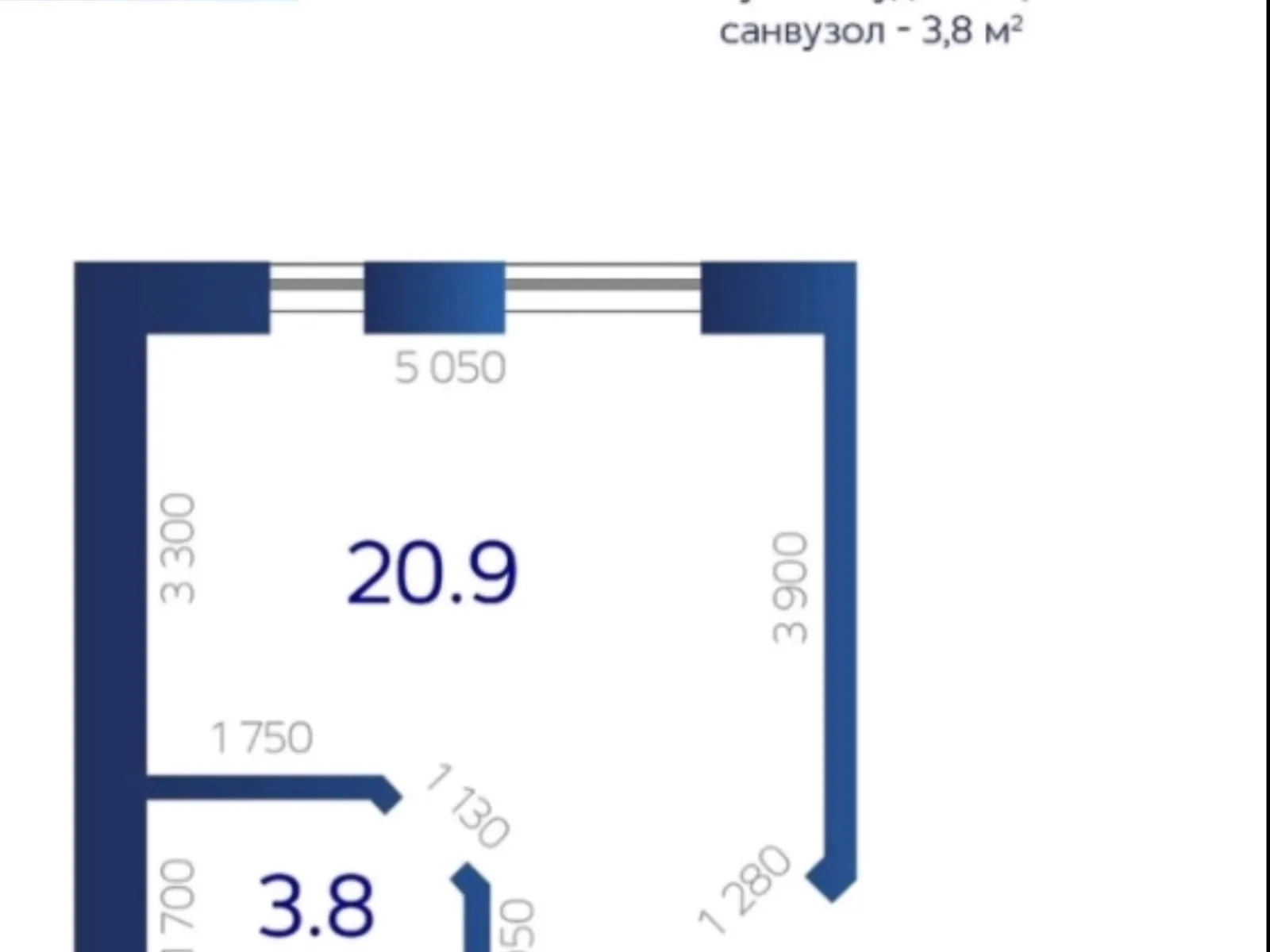 Продається 1-кімнатна квартира 24.2 кв. м у Гостомелі, пров. Ювілейний