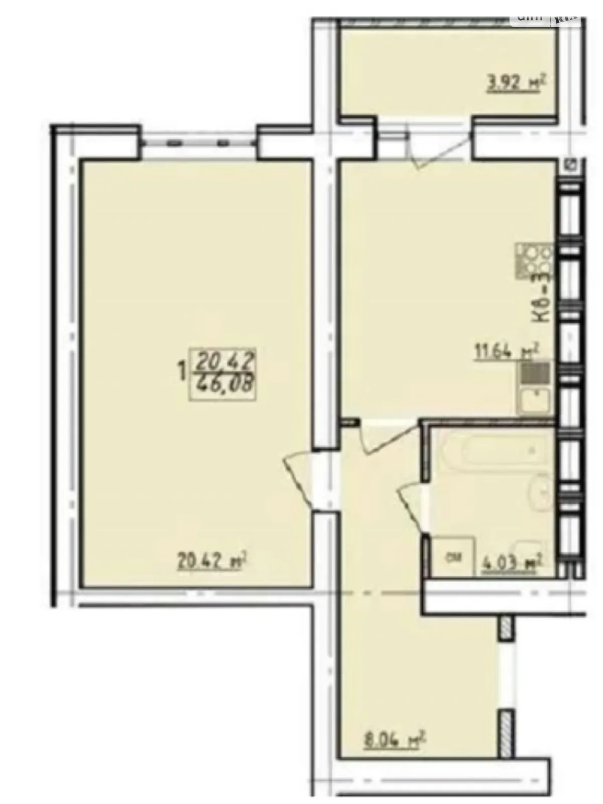 Продається 1-кімнатна квартира 46 кв. м у Харкові, вул. Лисаветинська, 12 - фото 1