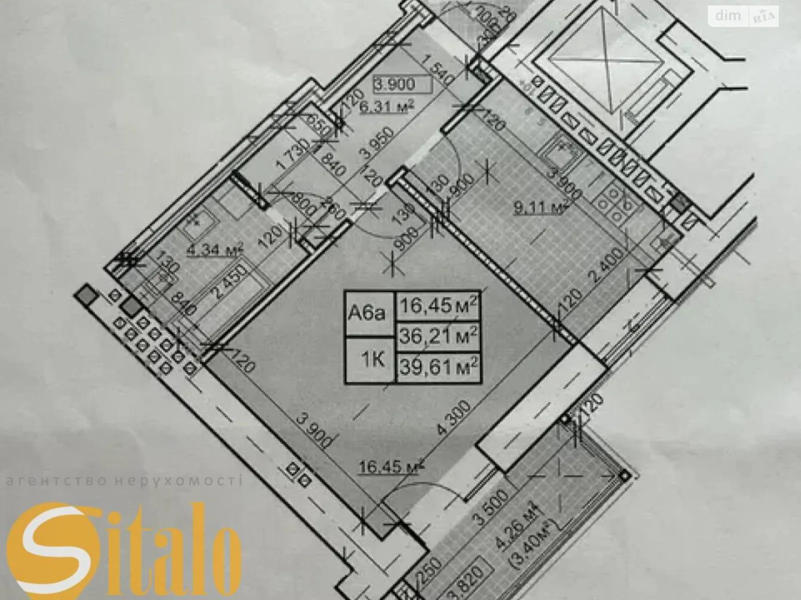 Продается 1-комнатная квартира 41.62 кв. м в Ивано-Франковске, ул. Приозерная, 27Г