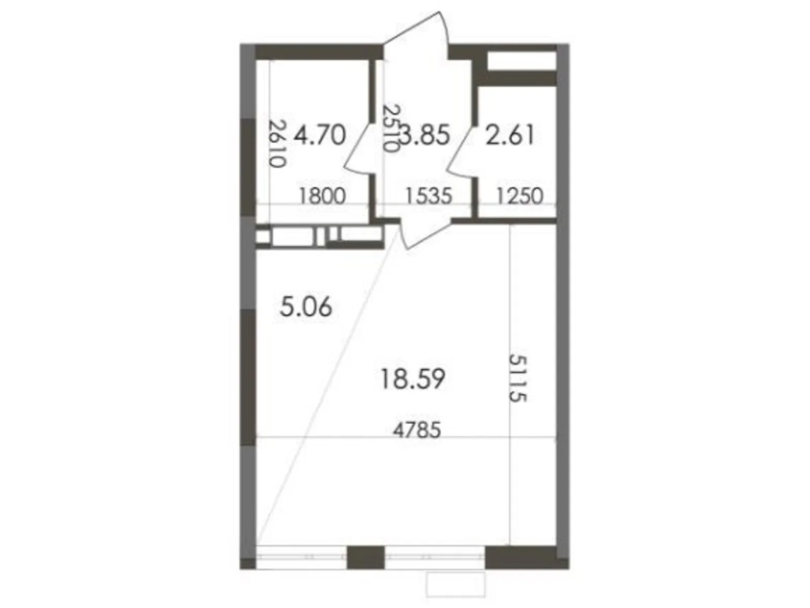 Продается 1-комнатная квартира 34.81 кв. м в Киеве, ул. Каунасская, 27 - фото 1