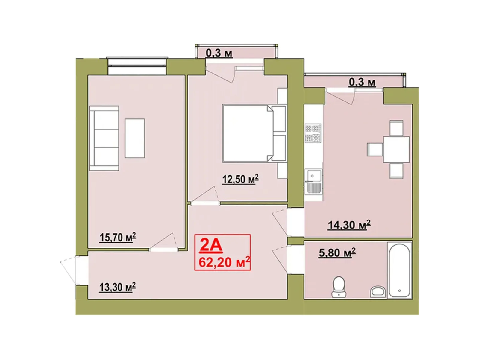 Продается 2-комнатная квартира 62.2 кв. м в Ивано-Франковске, ул. Княгинин, 44