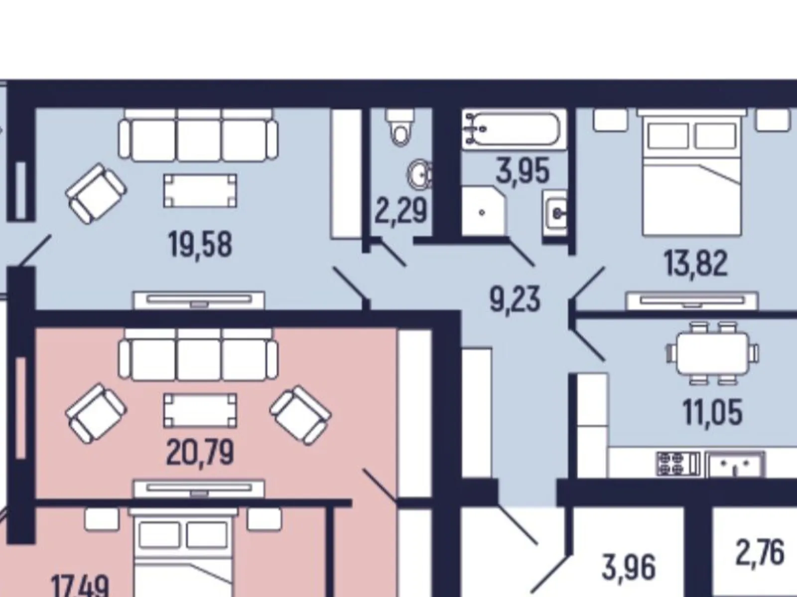 Продается 2-комнатная квартира 63 кв. м в Загвоздье, цена: 36600 $