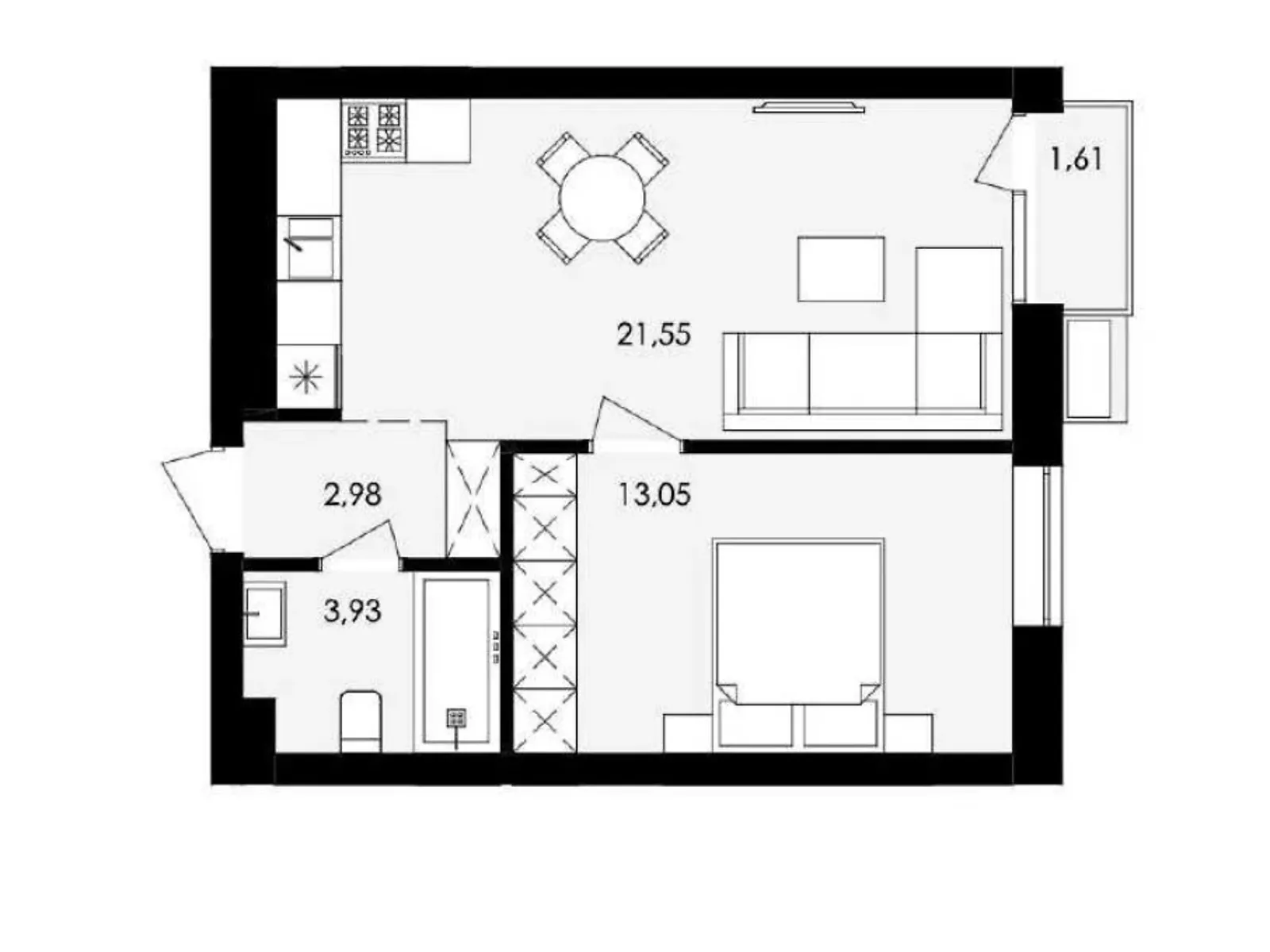 Продается 1-комнатная квартира 42 кв. м в Львове, ул. Замарстиновская, 76 - фото 1