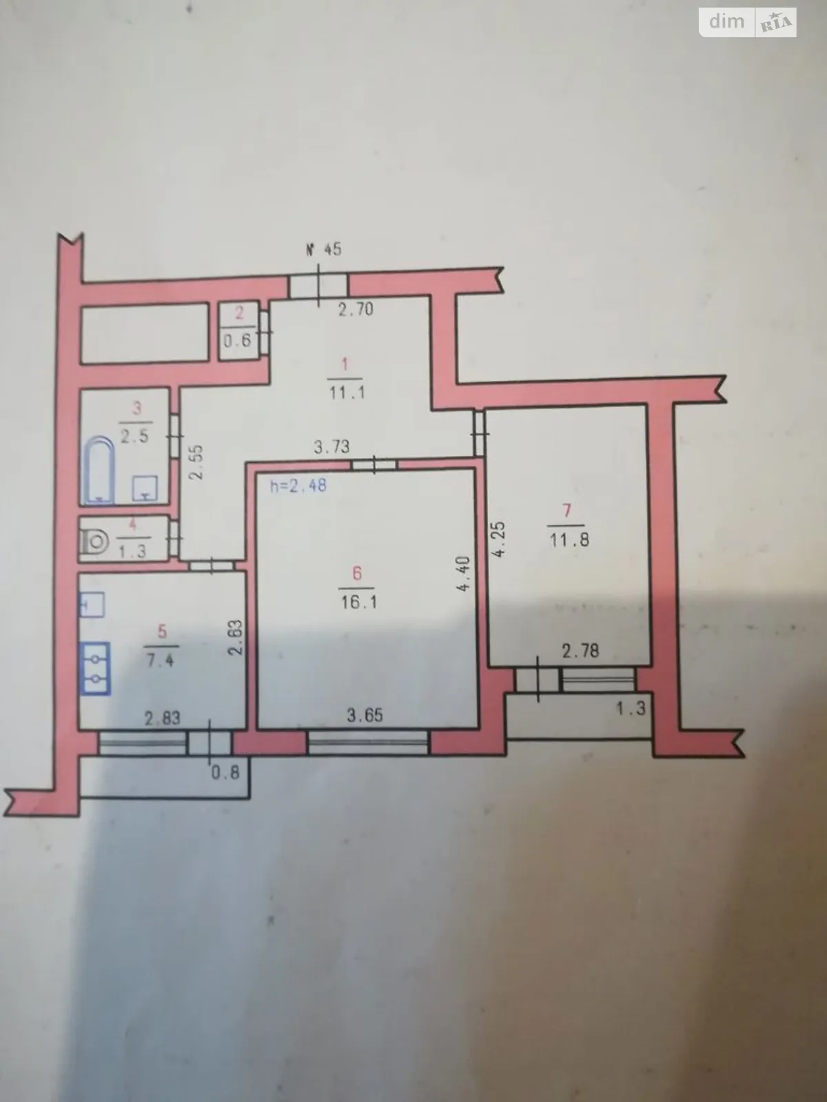 Продается 2-комнатная квартира 53 кв. м в Хмельницком - фото 4