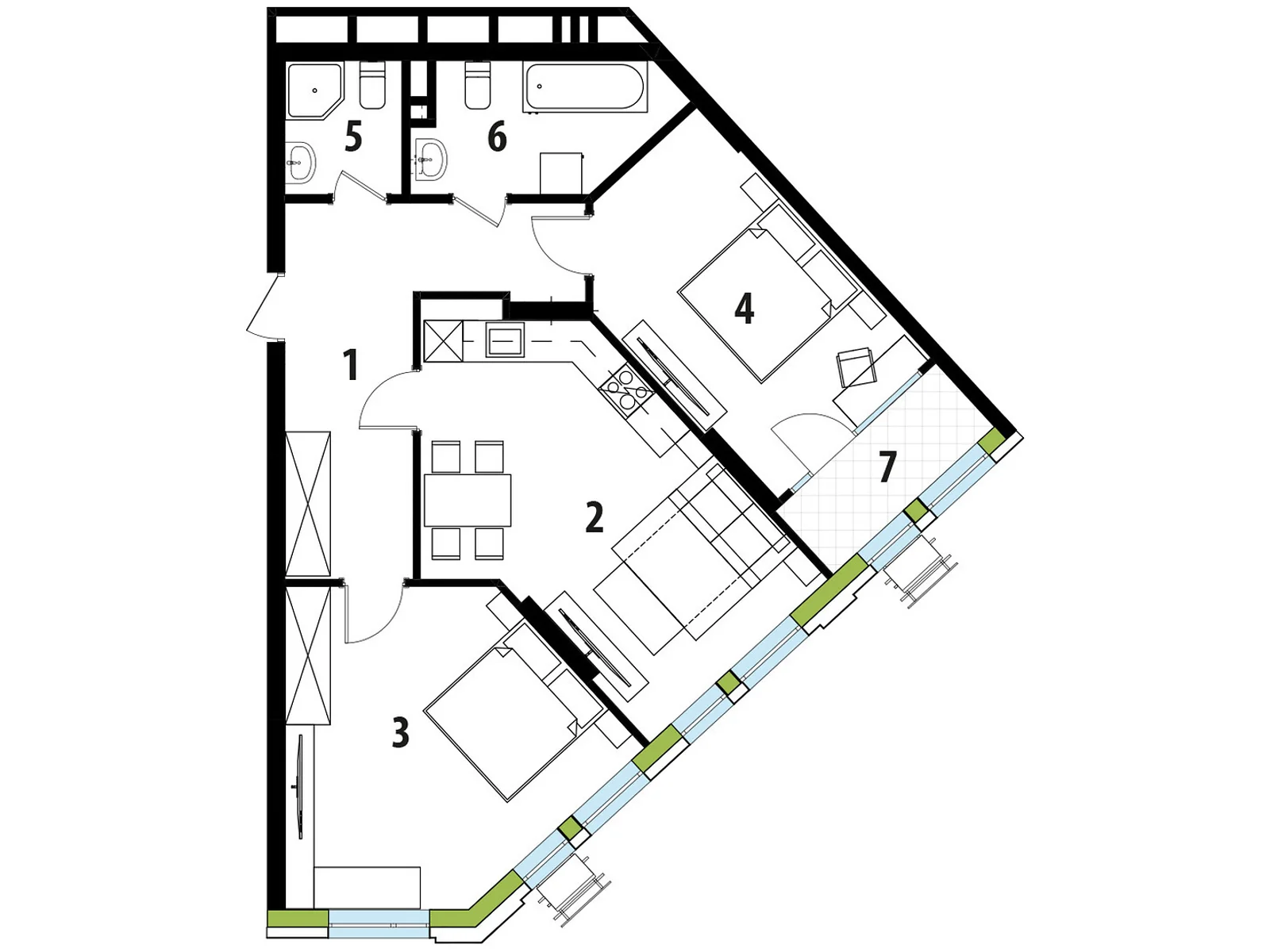 Продается 2-комнатная квартира 82.8 кв. м в Броварах, ул. Киевская, 235А