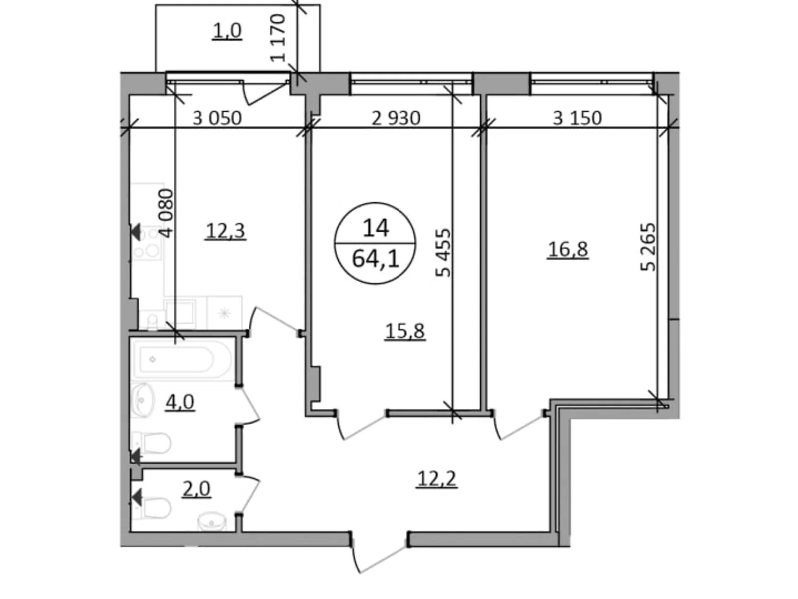 Продается 2-комнатная квартира 64.1 кв. м в Брюховичах, цена: 62497 $