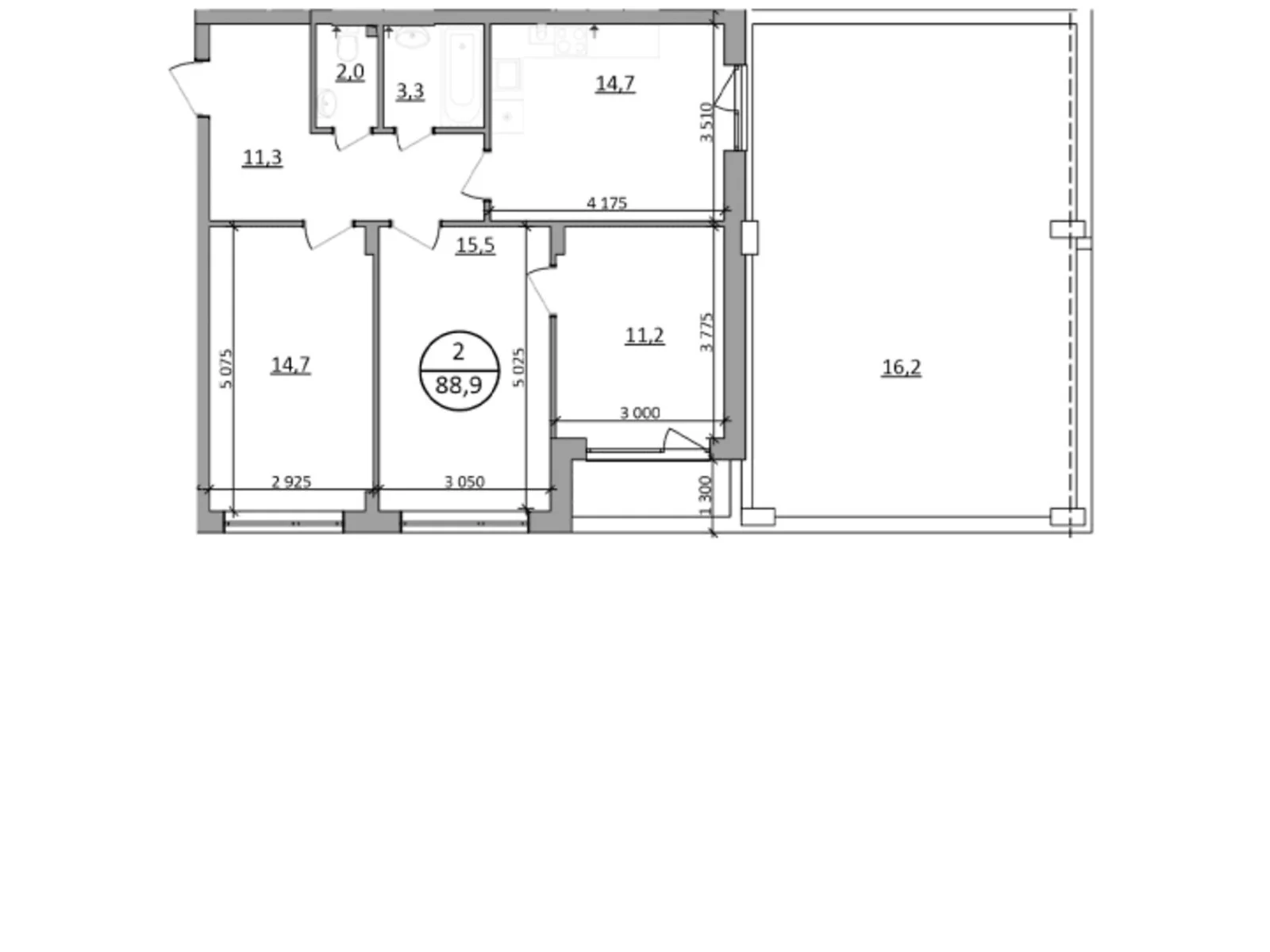 Продается 3-комнатная квартира 88.9 кв. м в Брюховичах, цена: 82232 $