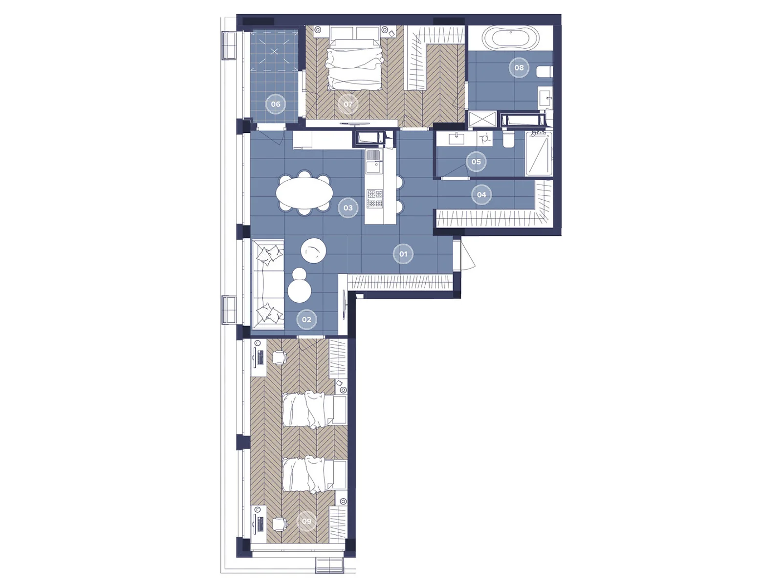 Продается 2-комнатная квартира 70.73 кв. м в Киеве, наб. Днепровская, 16А