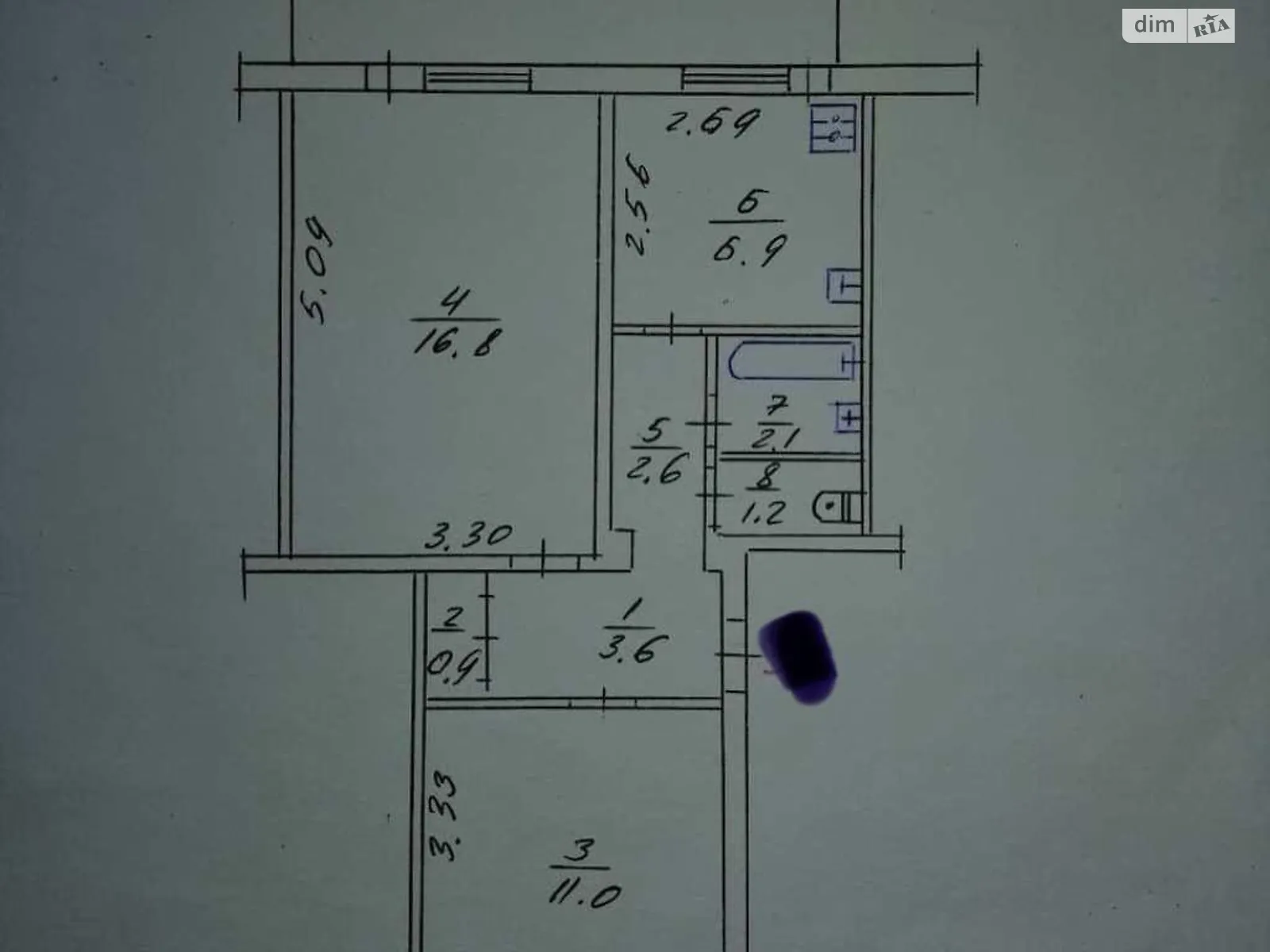 Продается 2-комнатная квартира 48 кв. м в Полтаве, ул. Космическая, 2