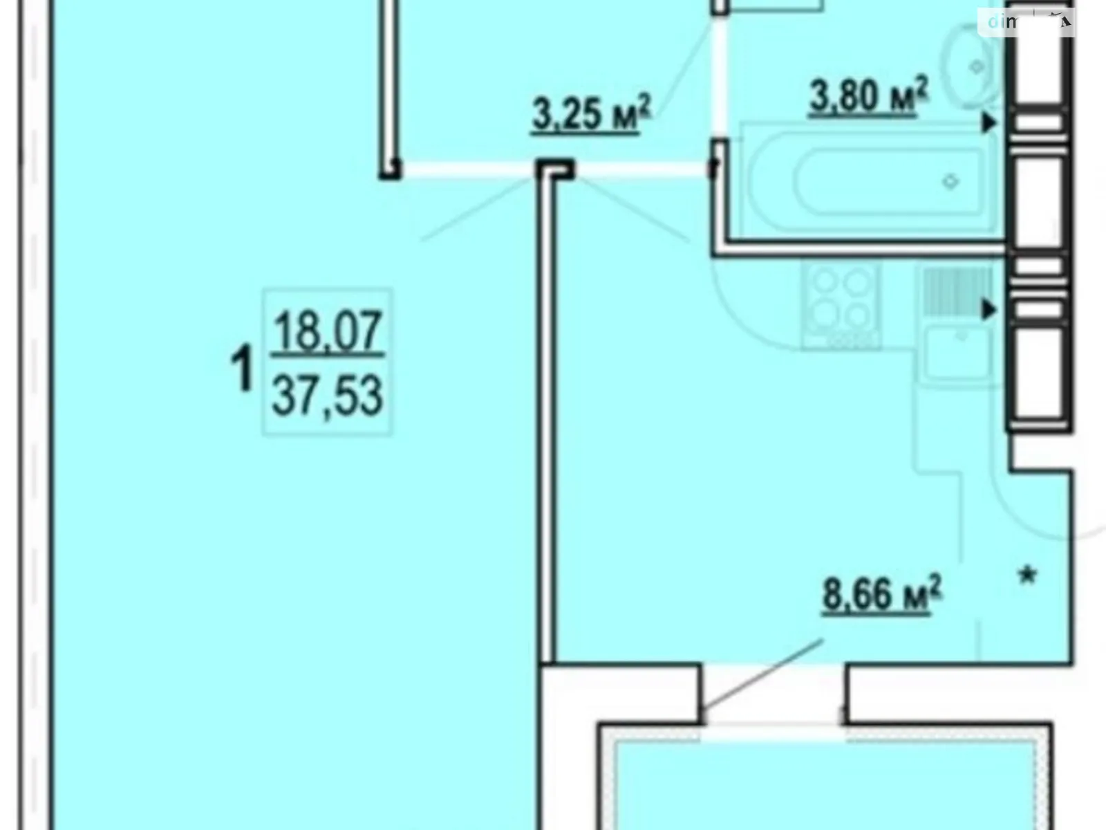 Продается 1-комнатная квартира 36.7 кв. м в Харькове, ул. Борткевича, 7