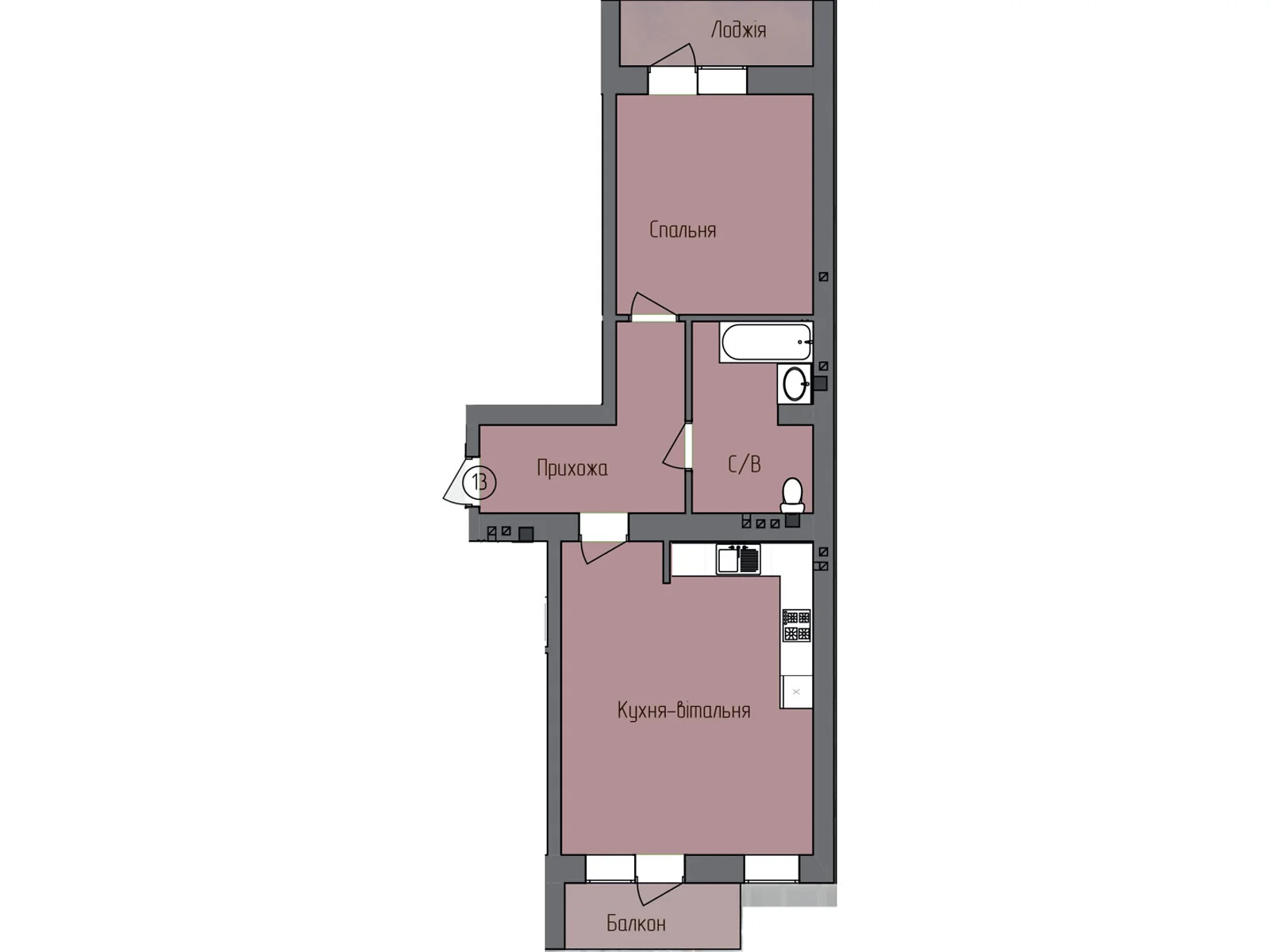 Продается 2-комнатная квартира 65.9 кв. м в Днепре, цена: 57333 $