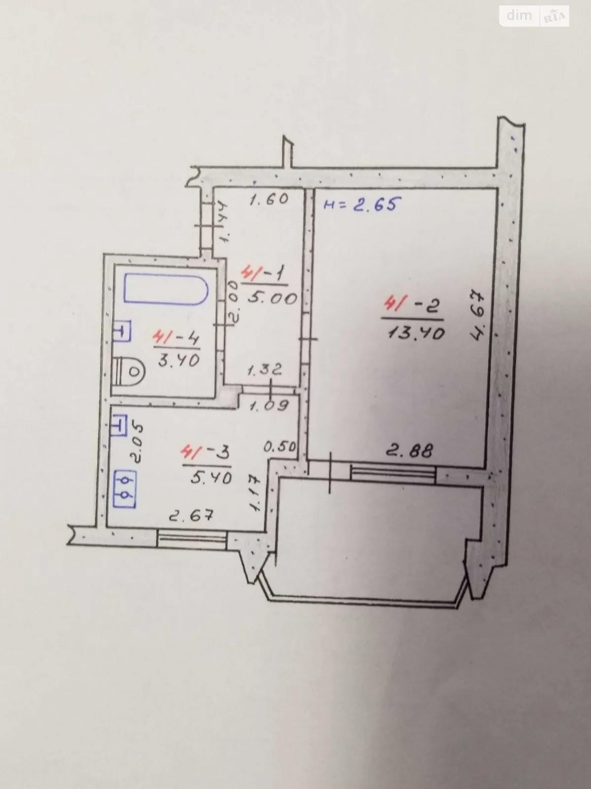 Продается 1-комнатная квартира 31 кв. м в Черновцах, цена: 36500 $