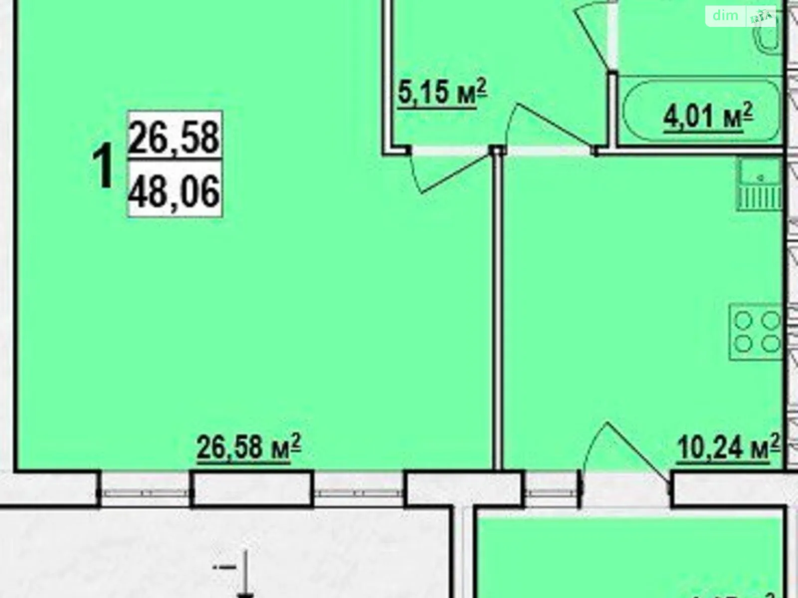 Продается 1-комнатная квартира 48 кв. м в Харькове, ул. Мира, 21 - фото 1