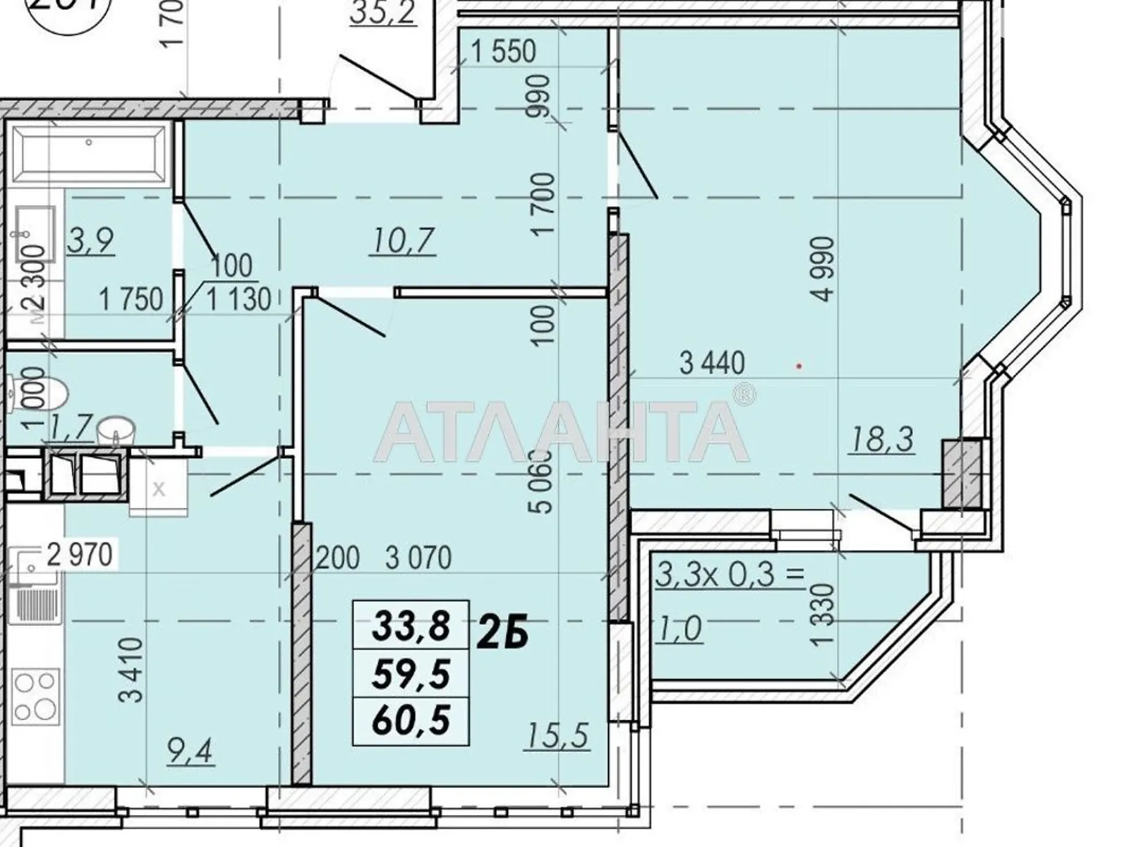 Продается 2-комнатная квартира 61.5 кв. м в Одессе, Овидиопольская дор., 32