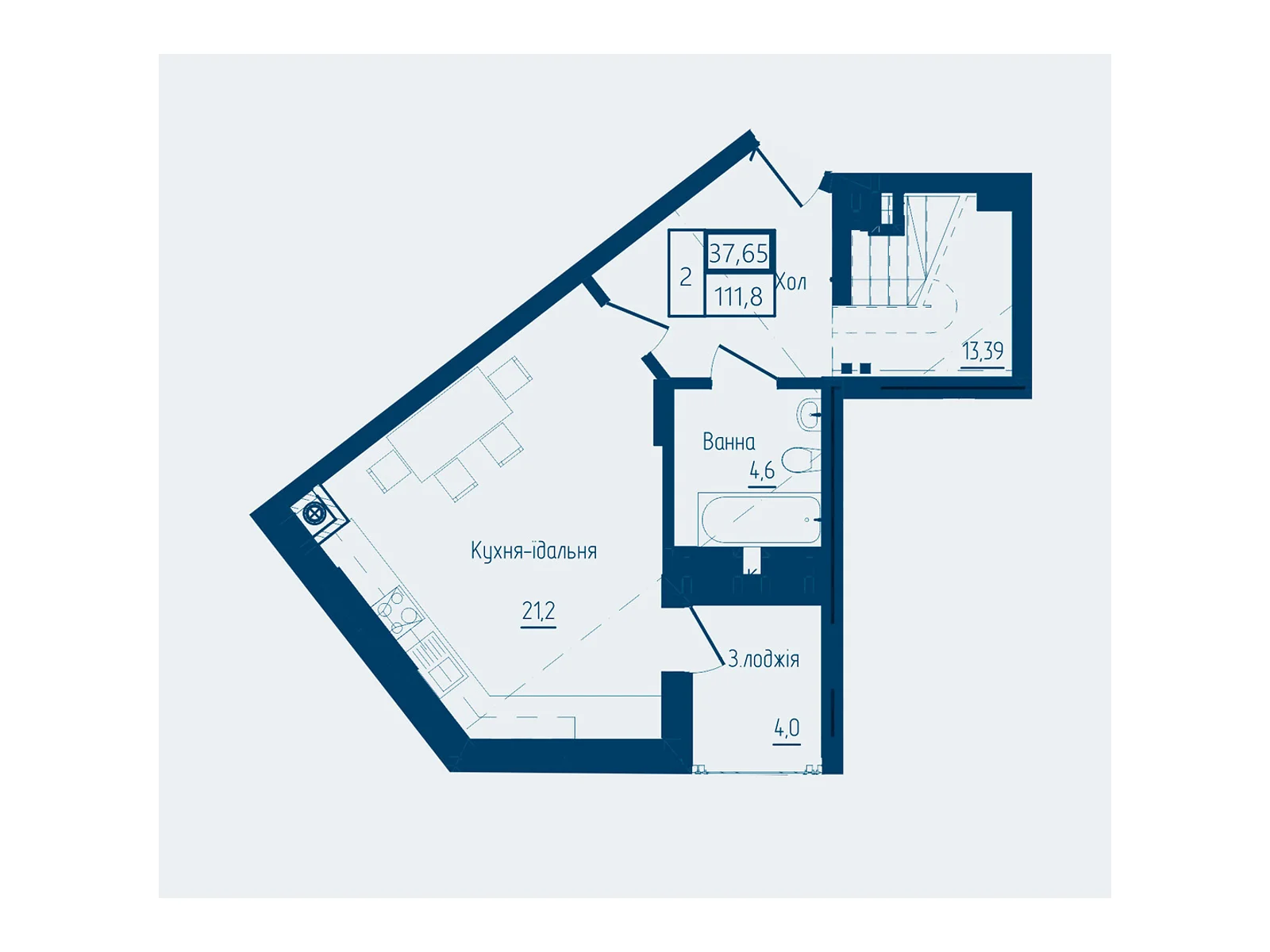 Продается 2-комнатная квартира 111.8 кв. м в Черновцах, ул. Героев Майдана