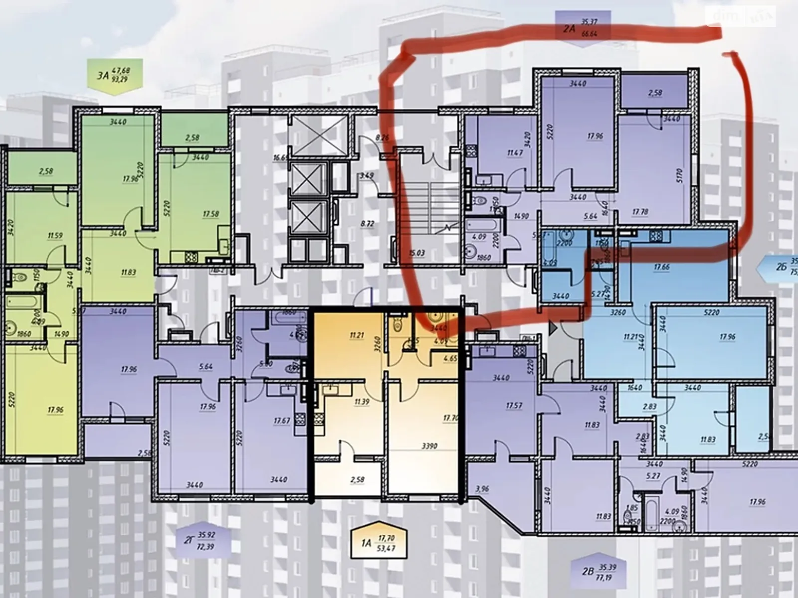 Продается 2-комнатная квартира 66.64 кв. м в Киеве, ул. Коноплянская, 22