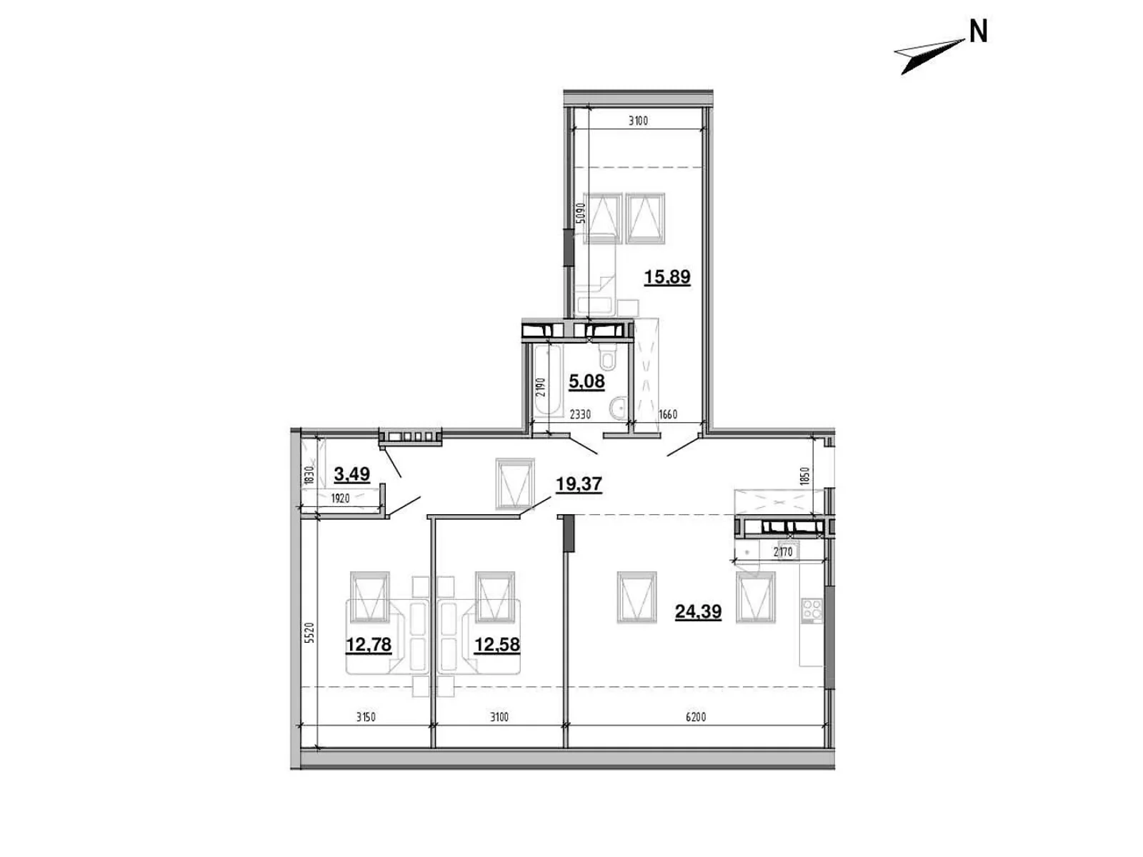 Продається 3-кімнатна квартира 109.1 кв. м у Львові, цена: 141297 $