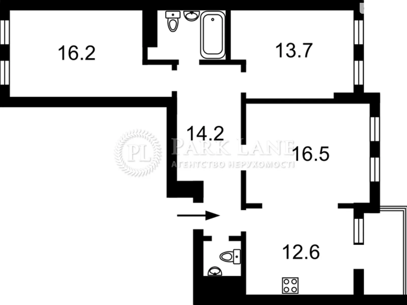 Продается 3-комнатная квартира 83 кв. м в Киеве, ул. Бердника Олеся, 1Д