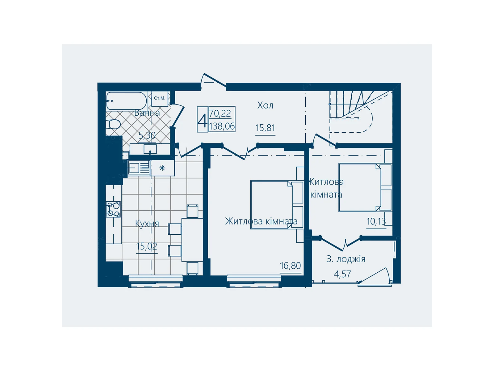 Продается 4-комнатная квартира 138.06 кв. м в Черновцах, цена: 124254 $