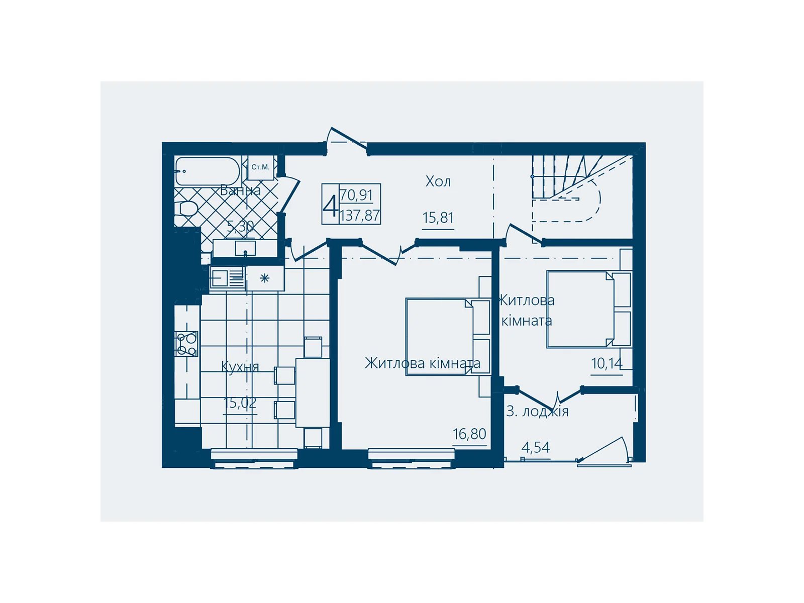 Продается 4-комнатная квартира 137.87 кв. м в Черновцах, цена: 124083 $