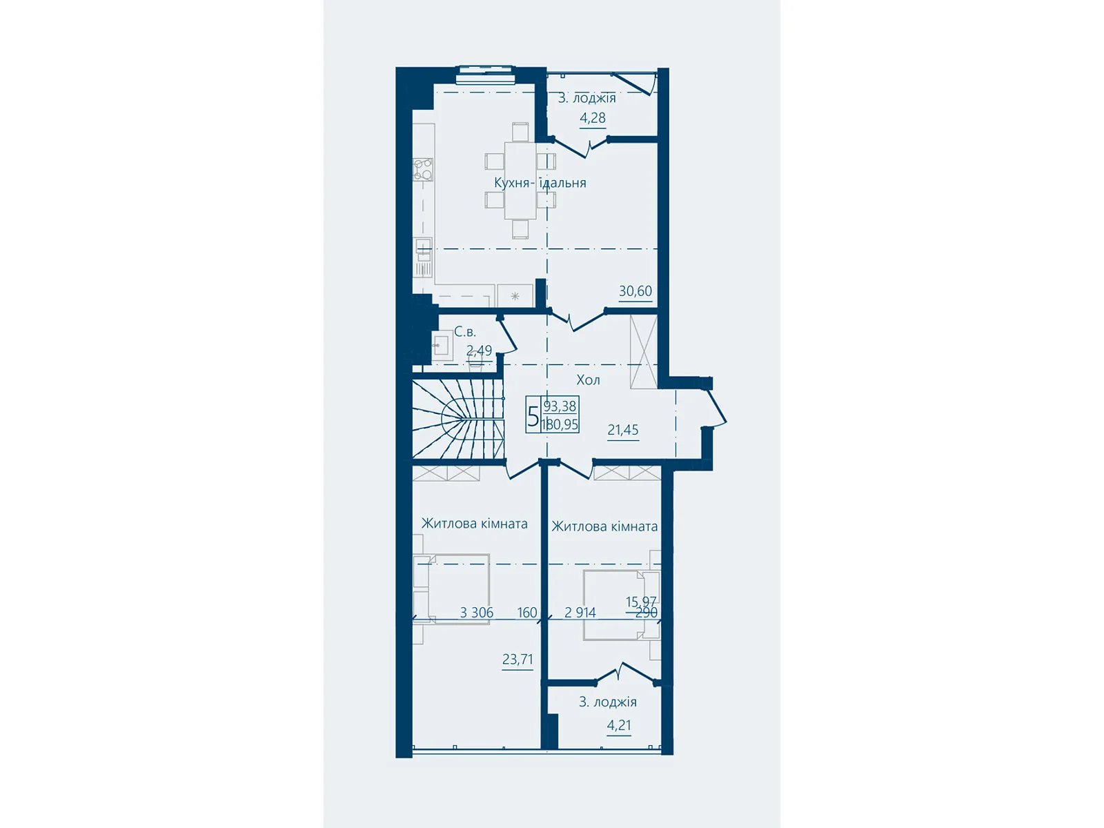 Продается 5-комнатная квартира 180.95 кв. м в Черновцах, ул. Героев Майдана